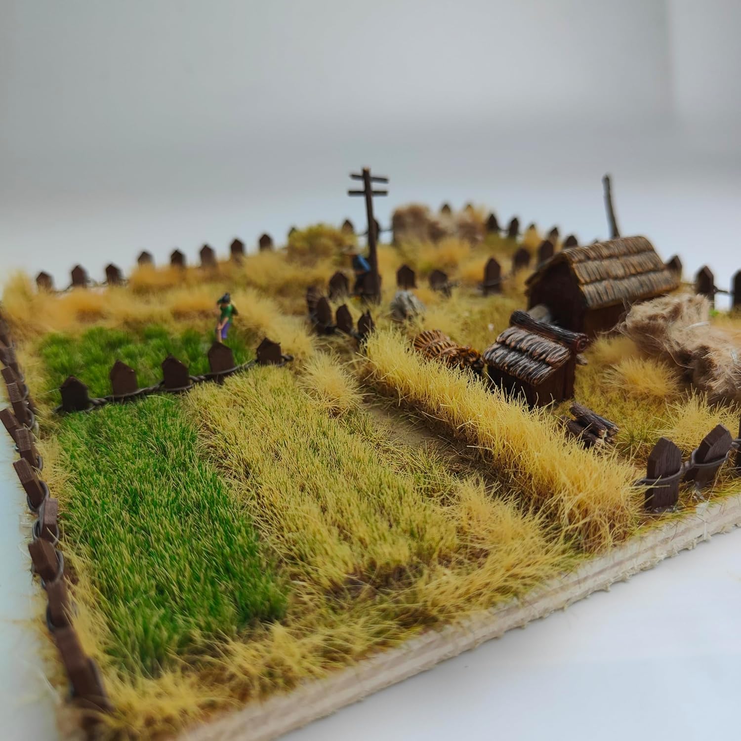 22 Pcs Static Grass Strips, Rice Paddy Grass Model, Railway Artificial Turf for DIY Model Railroad Scenes, Miniature War Game Terrain, Train Landscape, Railroad Scenery