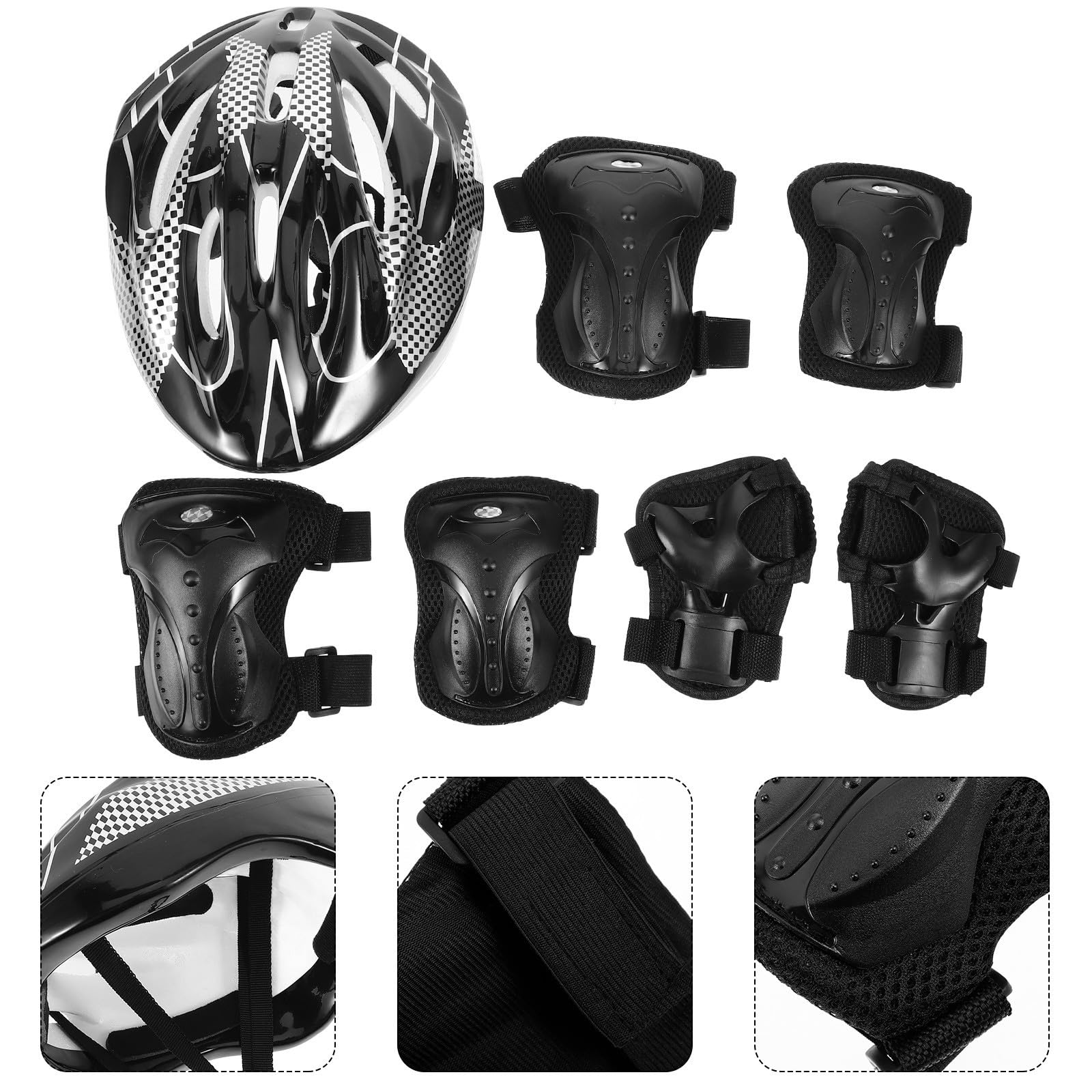 Alasum Protection Roller Adulte Casque Pratique, Genouillères et Coudières, Ensemble pour Skateboard et Draisienne, Matériaux Anti-Déformation