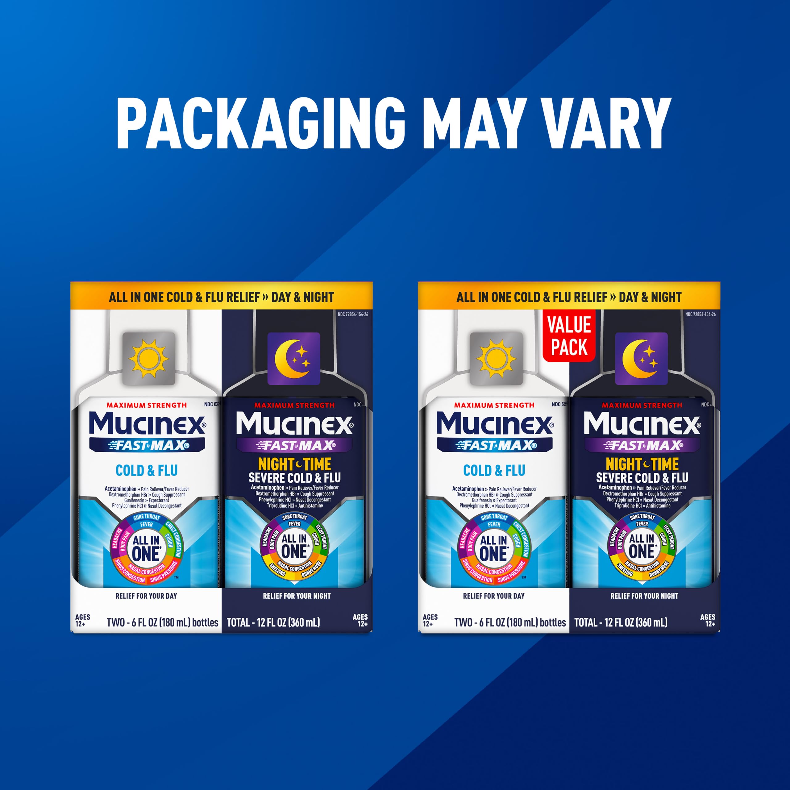 Mucinex Fast-Max Cold & Flu All in One Day/Night Value Pack, 2x6 FL OZ — Amazon image 9