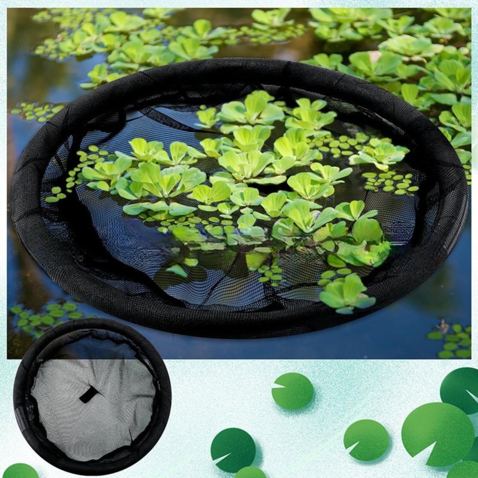 Barriera galleggiante per pesci flora, protezione galleggiante per laghetti, barriera per pesci a rete fine, isola galleggiante per piante acquatiche, cuscinetti per gigli, giardini acquatici