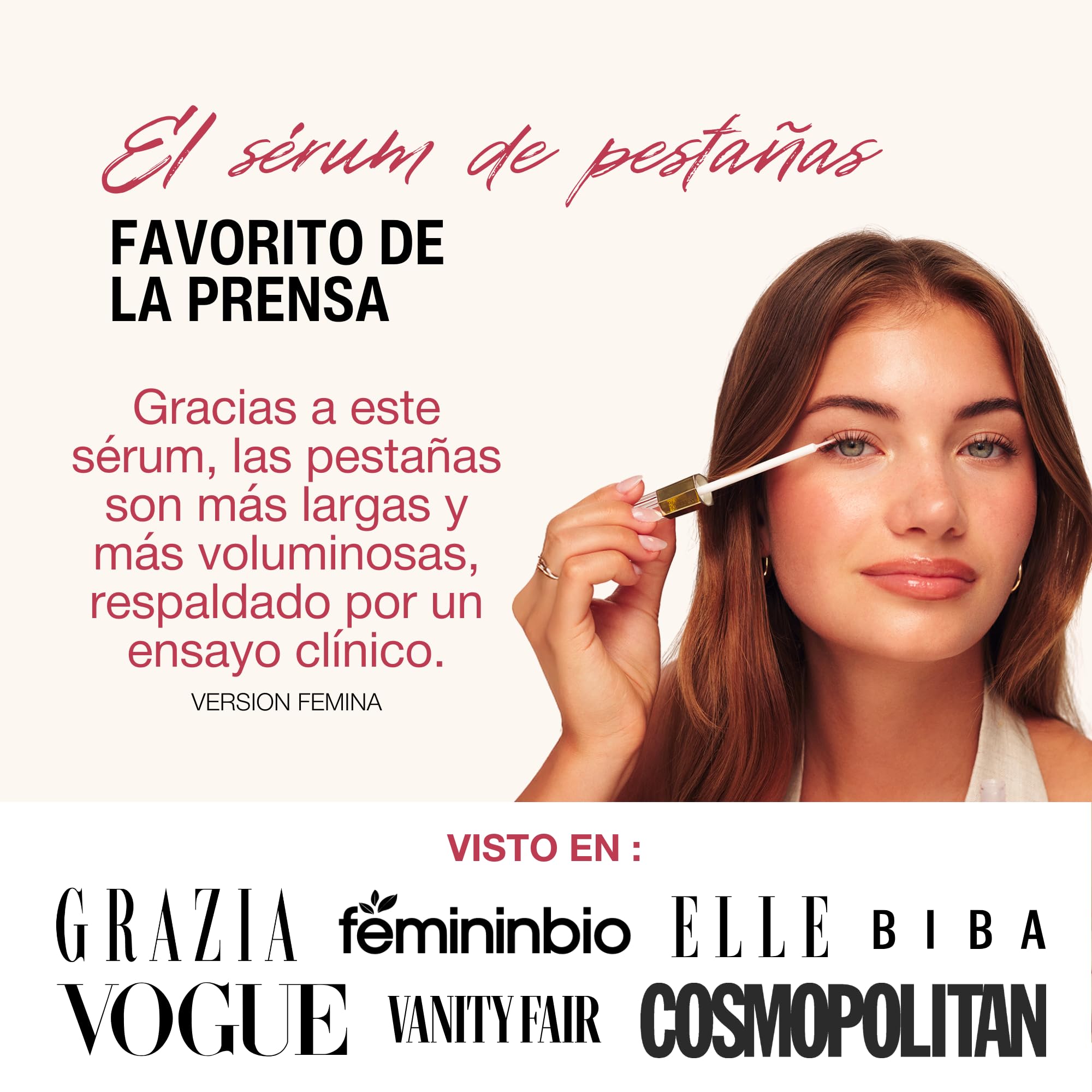 ROSEGOLD ROSELASH Advanced Sérum Pestañas Biotina, Más Largas y Densas | Complejo avanzado, 95% natural sin hormonas, vegano, apto para ojos sensibles y extensiones, Francia, 3 ml