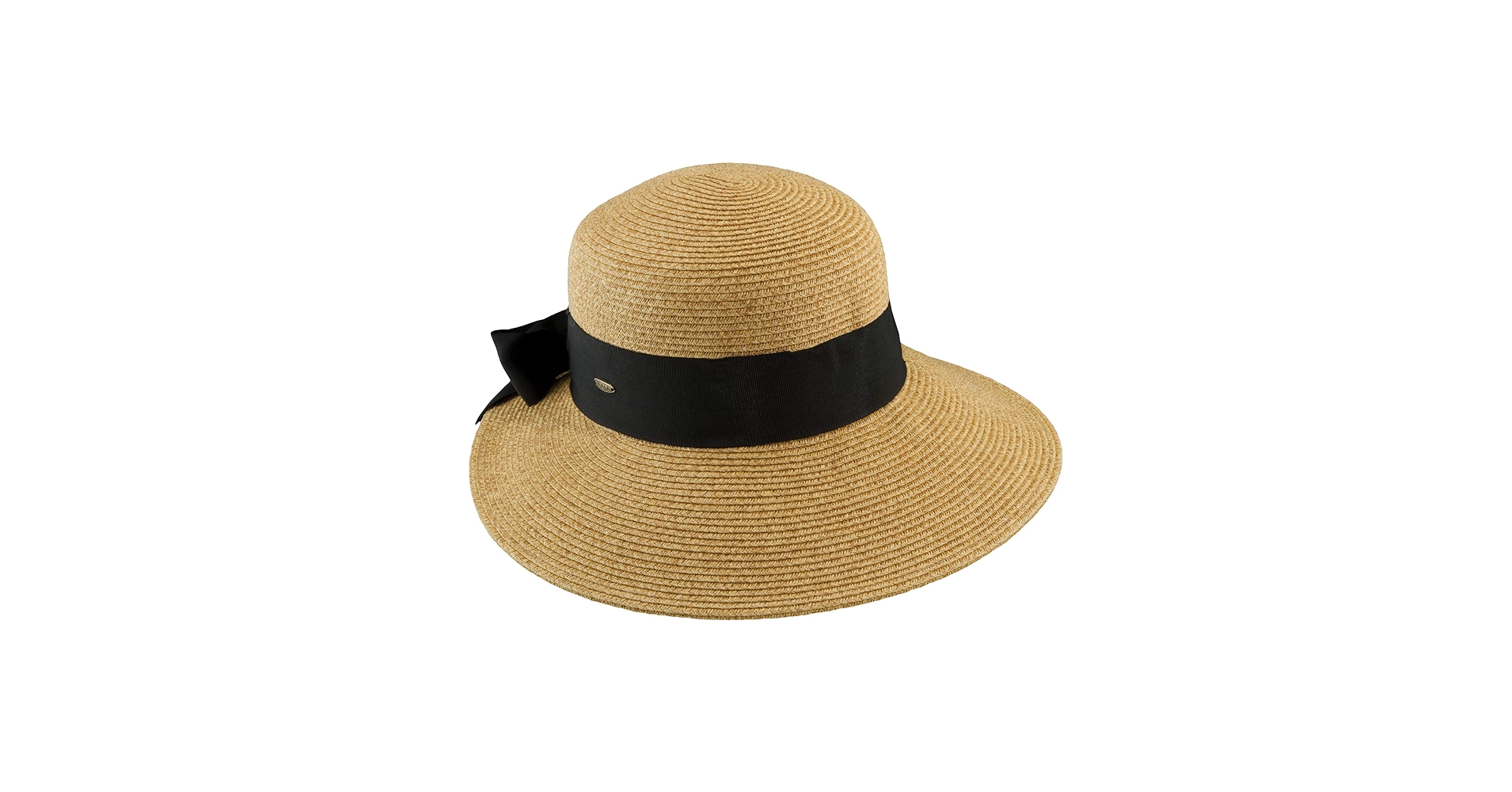 Scala Women's Paper Braid Hat with Dimensional Brim, Tea