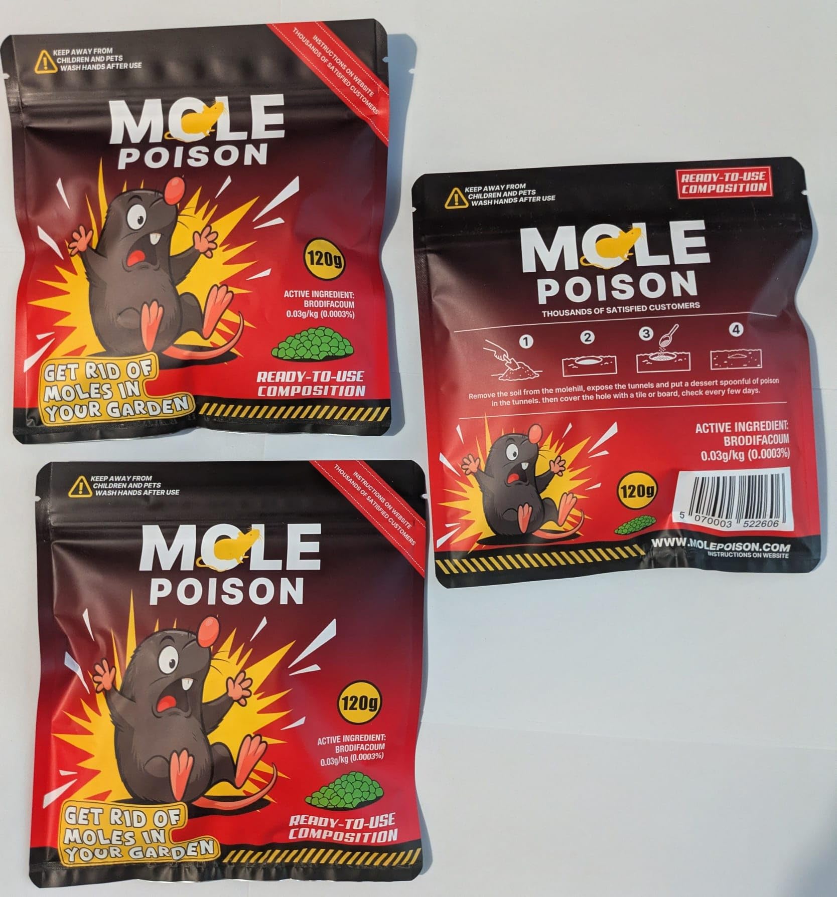 Swift Pest Solutions Mole Poison (120g/360g) | High Strength Mole Killer Bait Pellets for Outdoor Lawn, Yard & Garden Care | Effective Treatment Against Moles, Gophers, and Voles