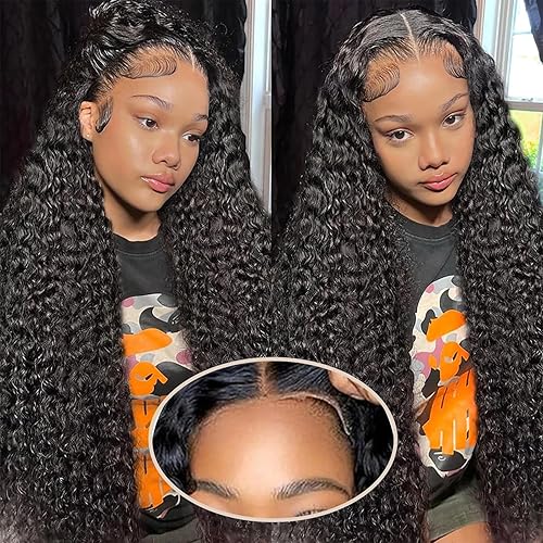 Miniatura 10 de Pelucas de cabello humano ondulado profundo con encaje frontal transparente HD de 13 x 4 pulgadas, pelucas de cabello humano para mujeres negras,