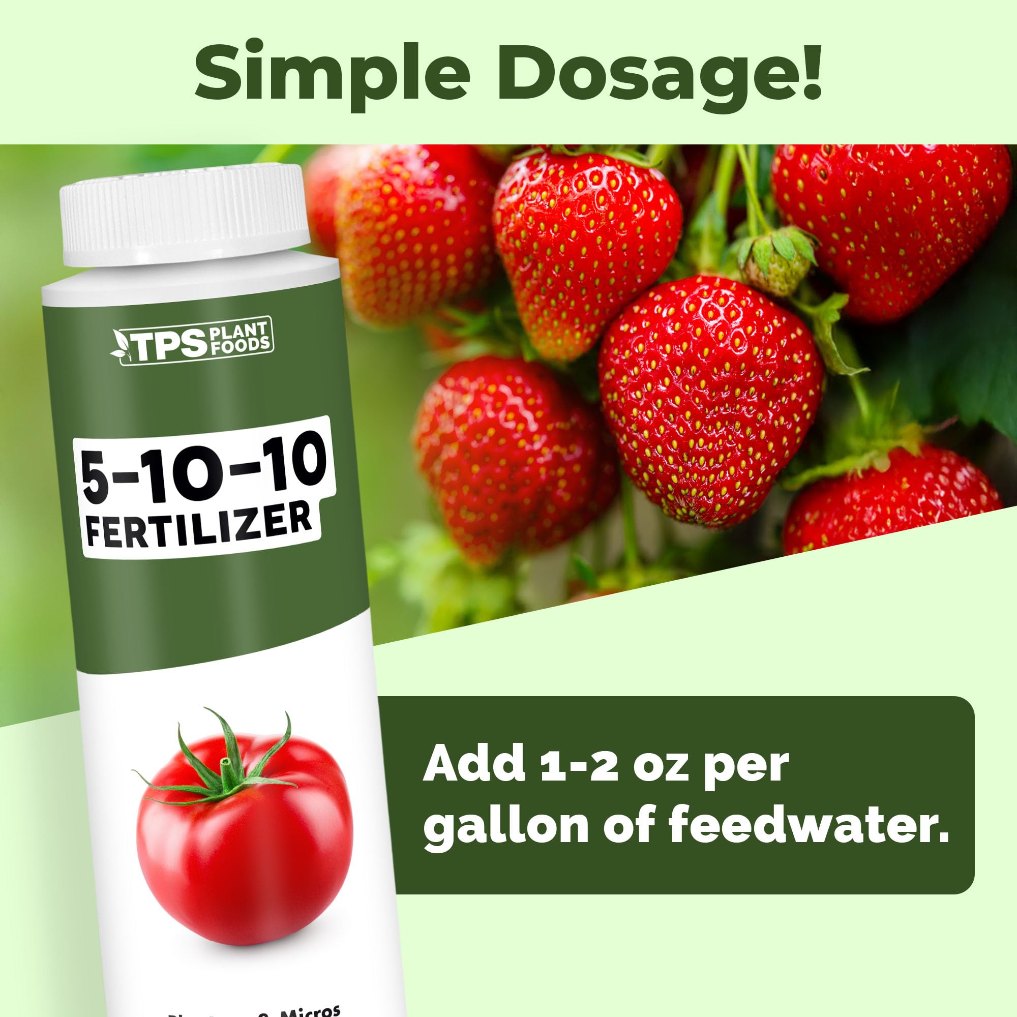 Amazon.com : 5-10-10 Fertilizer for Plants, Great for Root Vegetables,  Tomatoes, and Flowers, Plant Fertilizer by TPS Plant Foods, 8oz (250ml) :  Patio, Lawn & Garden