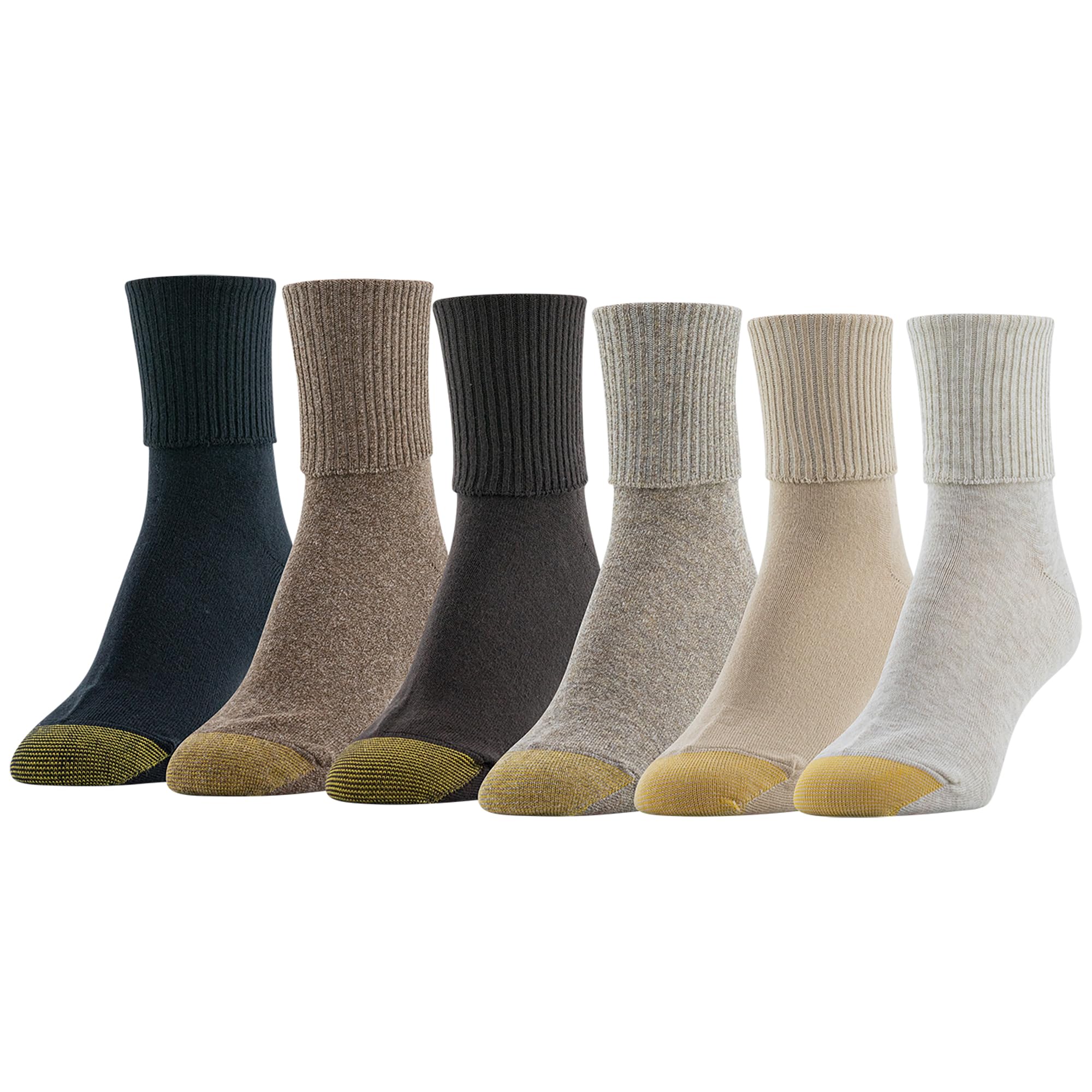 GOLDTOEWomen's Classic Turn Cuff Socks, Multipairs