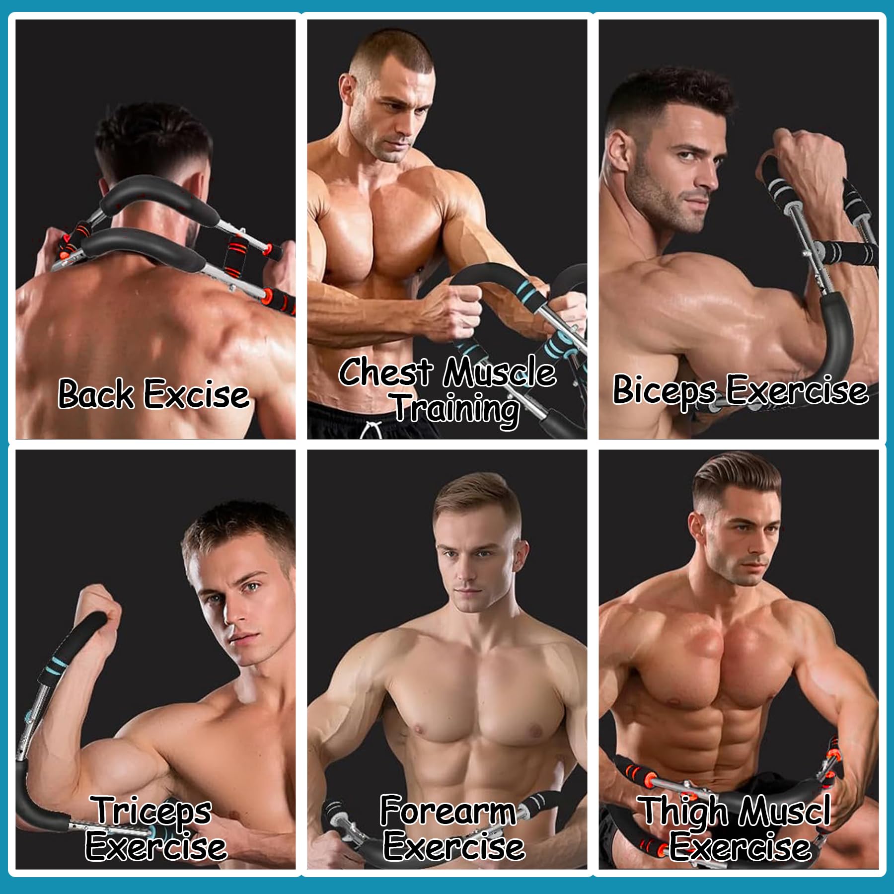 VEEKAY Twister Armtrainer,Attrezzo per Allenamento Del Torace Regolabile Da 30 a 50 Kg,Tricipiti,Spalle,Schiena,Rafforzamento Degli Avambracci,Forza del Braccio Multifunzionale a Forma di U