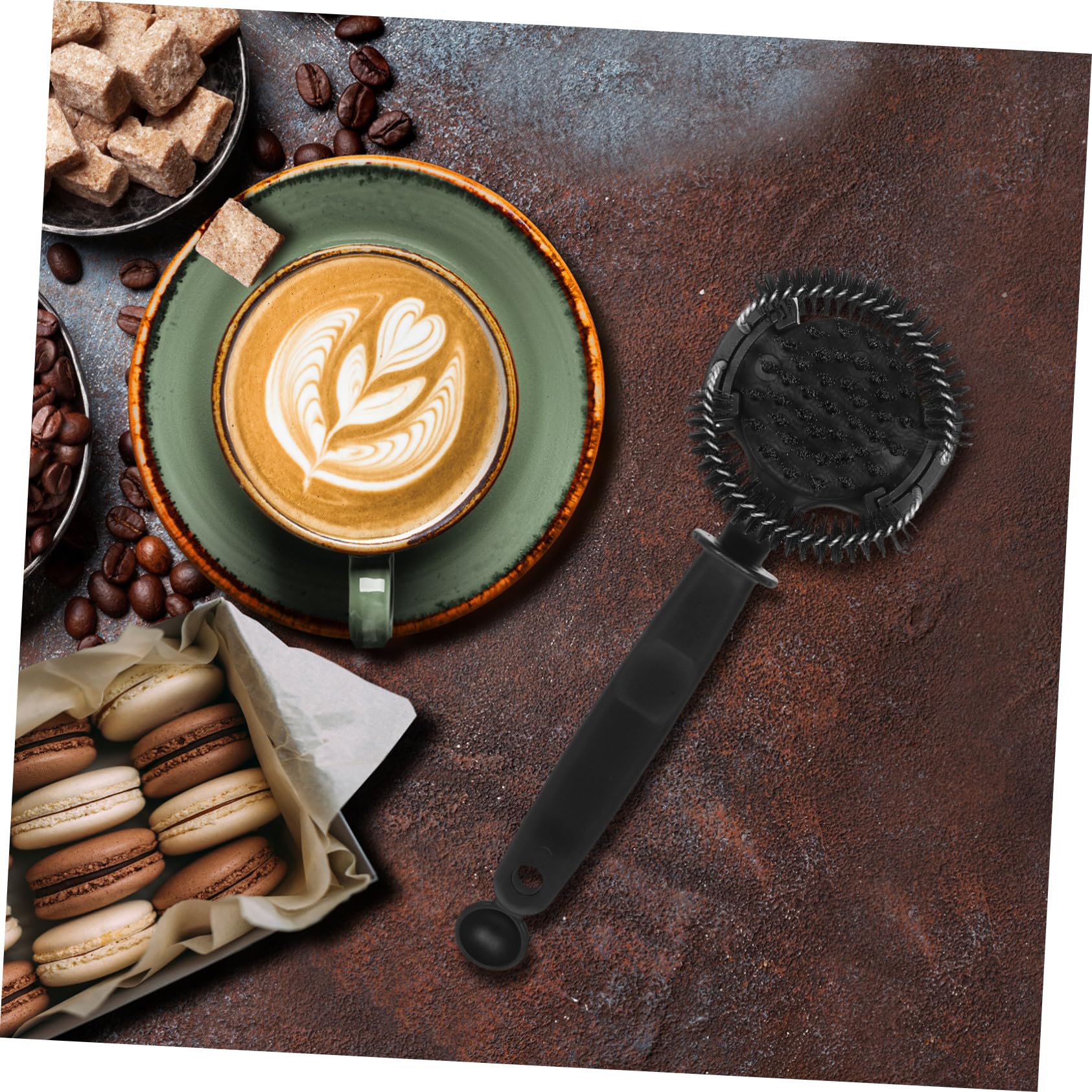 Cepillo de Limpieza para Cafeteras con Mango Largo, Negro, Plástico