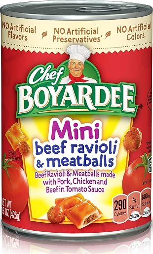 Chef BOYARDEE Mini Beef Ravioli and Meatballs, 15 Oz Can