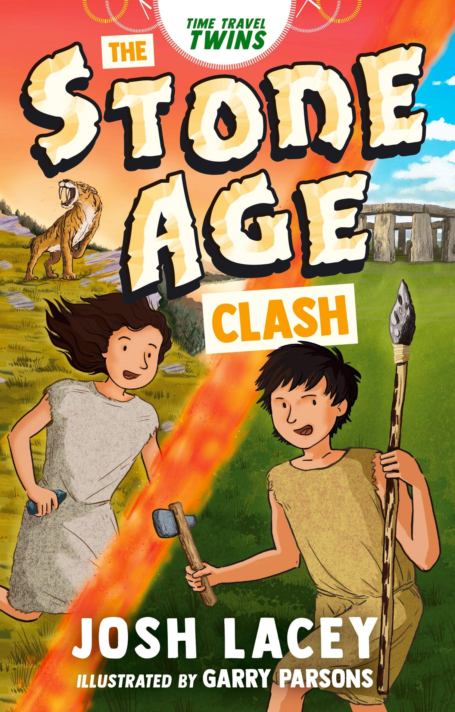Josh Lacey Time Travel Twins: The Stone Age Clash Paperback Book