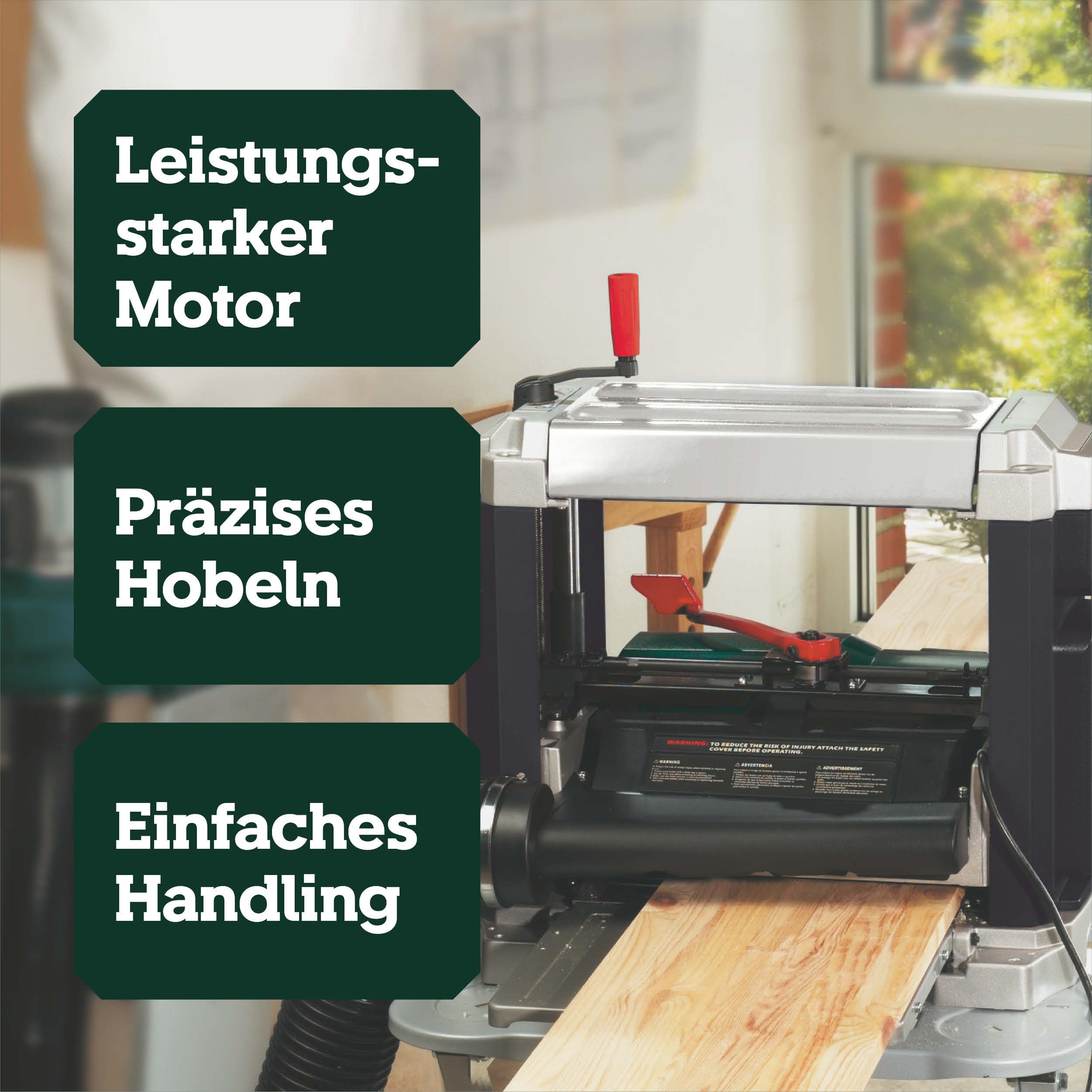 metabo Dickenhobel DH 330, Mobile Hobelmaschine mit 1800 W und HSS-Messer | Dickenhobelmaschine mit 330 mm Durchlassbreite, 152 mm Durchlasshöhe, Absaugstutzen, Schiebestock und 2 HSS-Messern