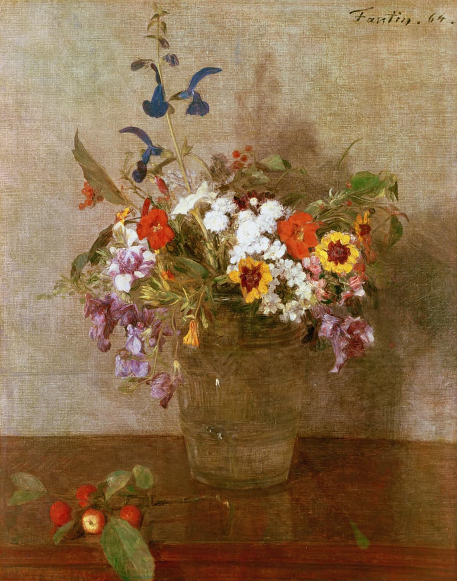 POSTERIIk Famous Animal Posters Vintage Picture Autumn Flowers by Ignace Henri Jean Fantin Latour Modern Wall Decor for Home Decor 60x90cm