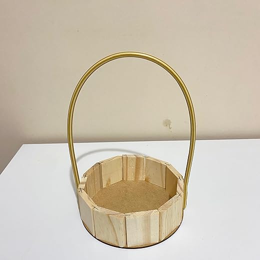 Kit 12 Cestas de Madeira Rústicas 17cm Artesanais para Presente, Decoração e Organização