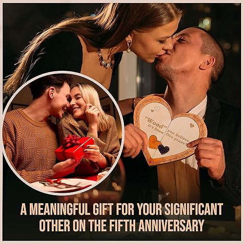Miniatura 3 de Regalo de madera de 5 años para él y ella Regalos de madera de 5 aniversario para esposa, marido, 5 años de matrimonio, aniversario para pareja,