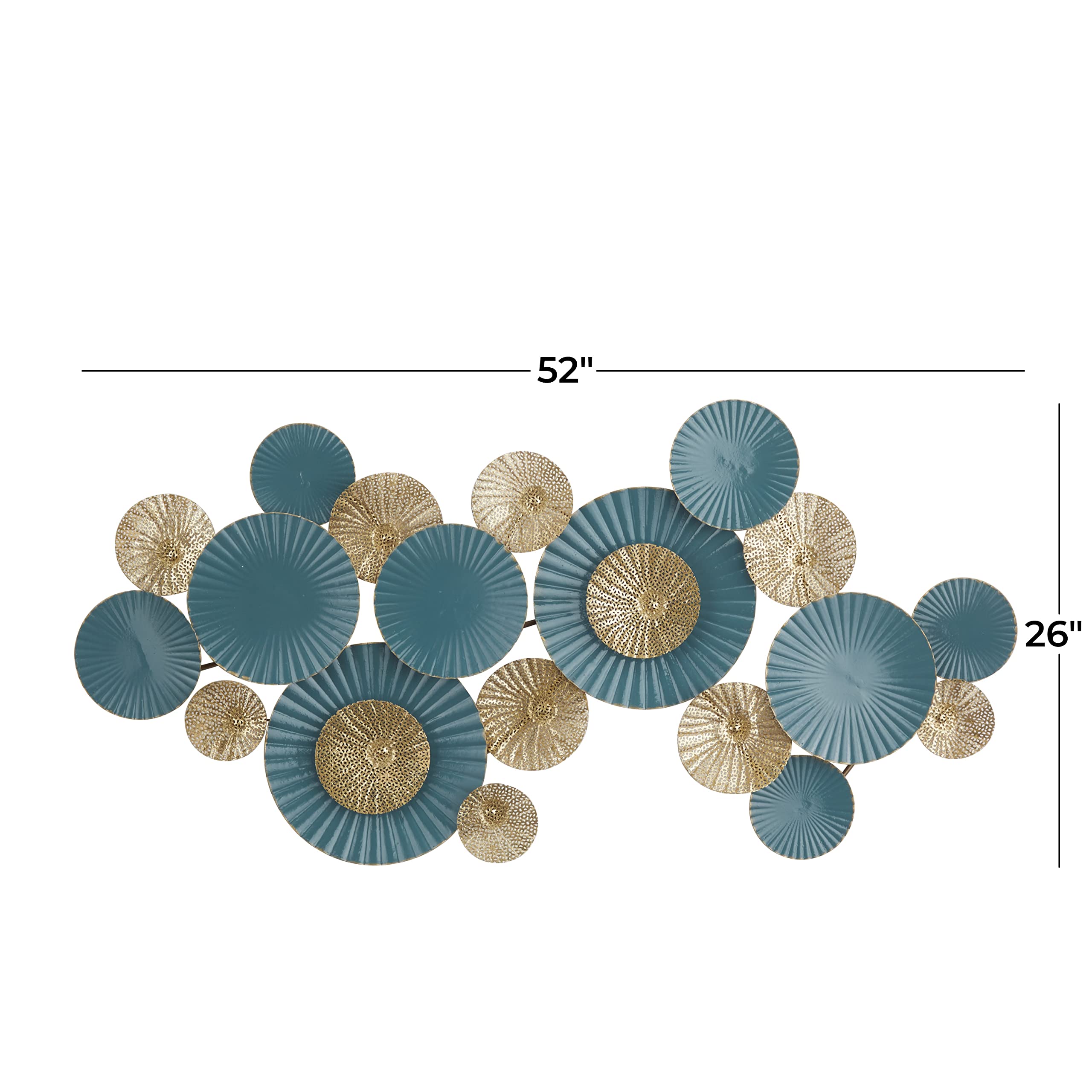 Deco 79 Metal Plate Wall Decor with Textured Pattern, 52