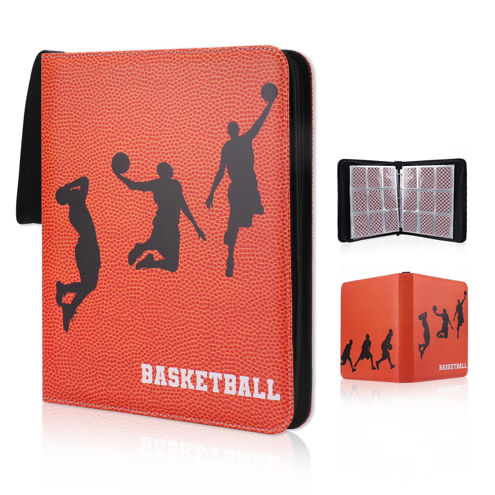 9 Pockets Trading Card Binder, Othran Card Binder Compatible with Pokemon 900 Pockets, Card Holder Binder with Removable Sleeves and Zipper for Kids Organized