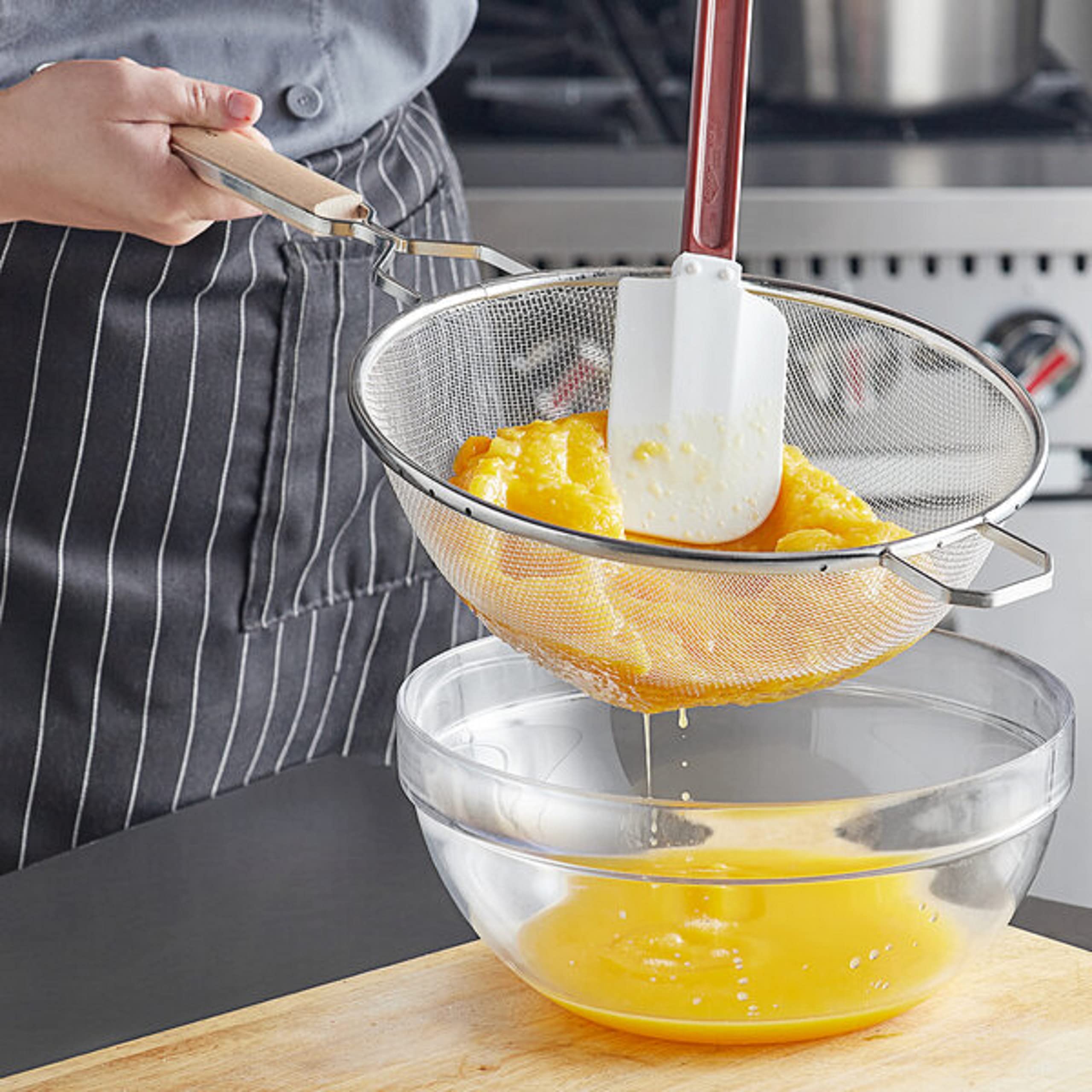 TrueCraftware- 10-Inch Single Medium Mesh Strainer Stainless Steel 10-3/4