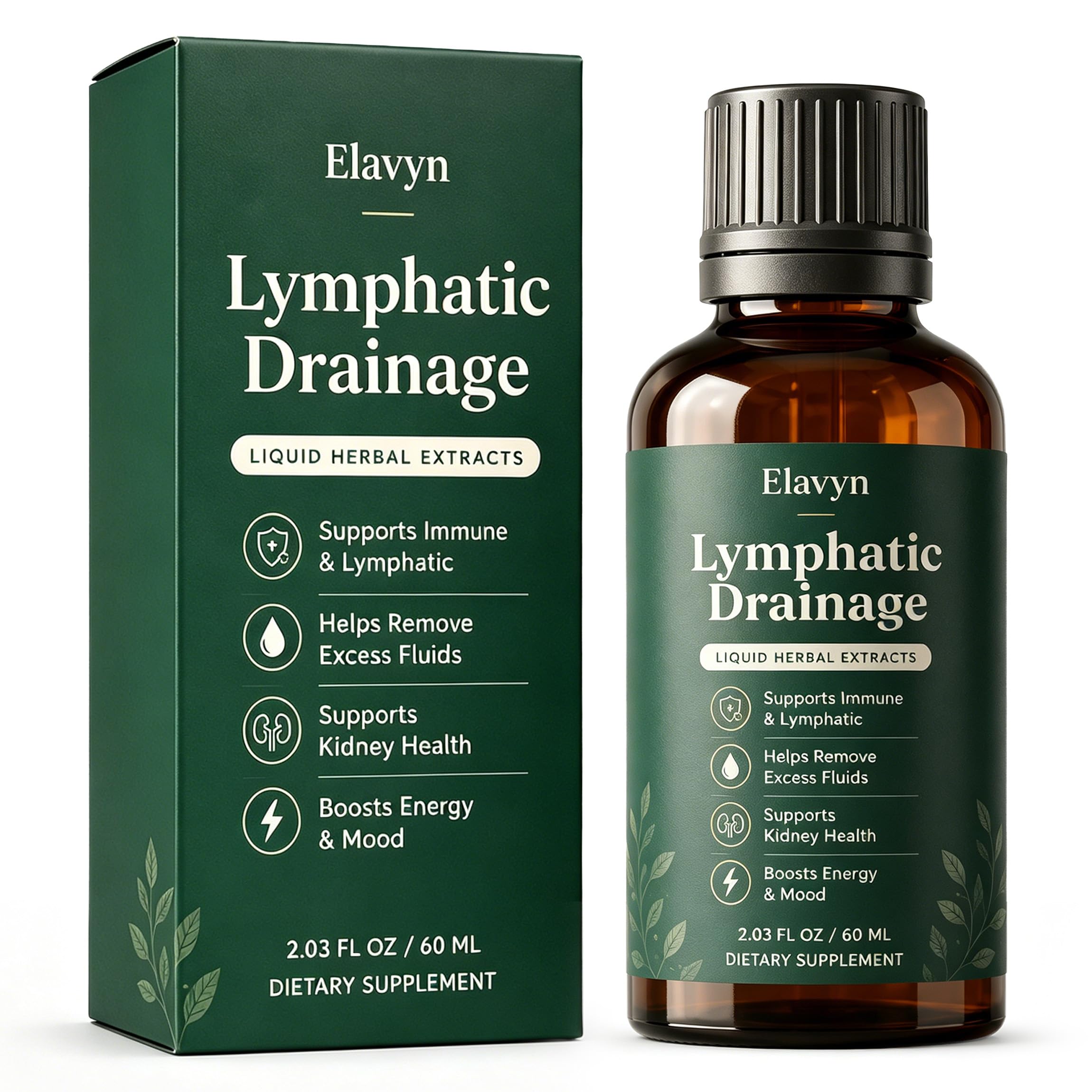 Elavyn Lymphatic Drainage Drops, 6-in-1 Flow+ by Elavyn Lymphatic Drainage Supplements with Echinacea, Calendula, Burdock Root, Supports Lymphatic Health & Immunity, Natural Cleanse & Detox (1)