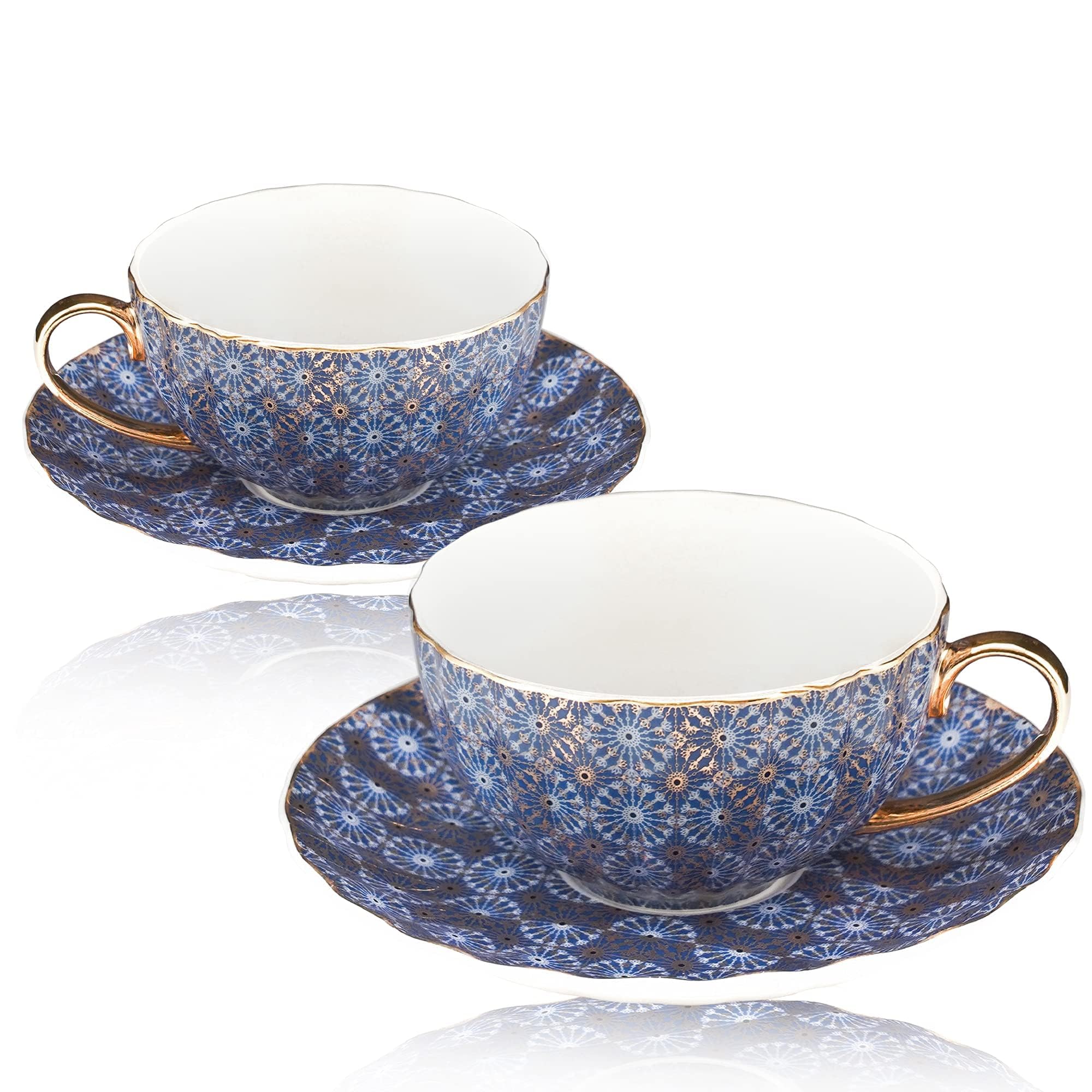 Amazon.com | TERESA'S TEASET Porcelain Tea Cup and Saucer Set, 2