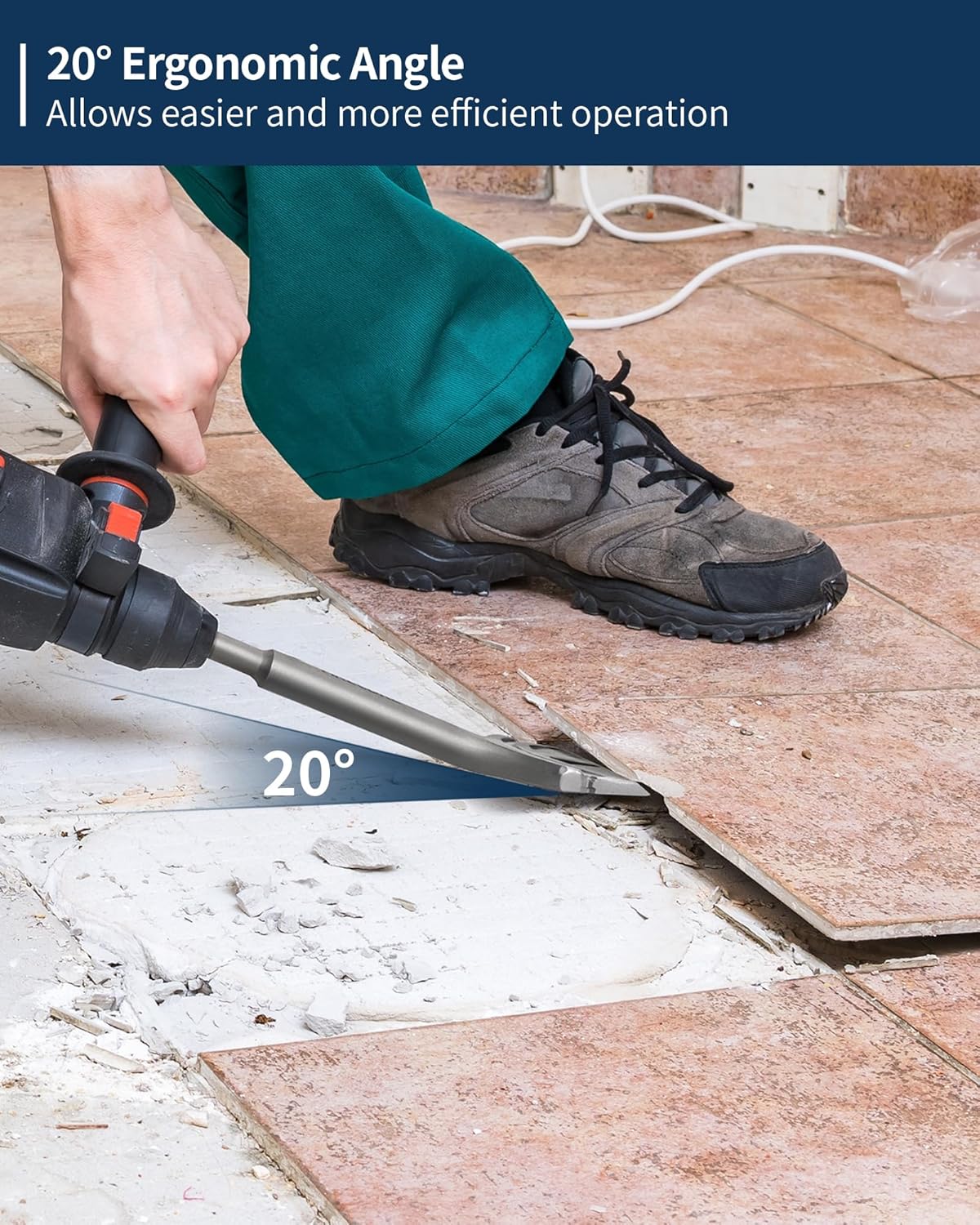 Firecore SDS Plus Floor Scraper 4 Inch Wide, SDS Plus Chisel 3 In. by 6.5 In. Tile Removal Chisel Bits for SDS Plus Rotary Hammer Drill Attachments