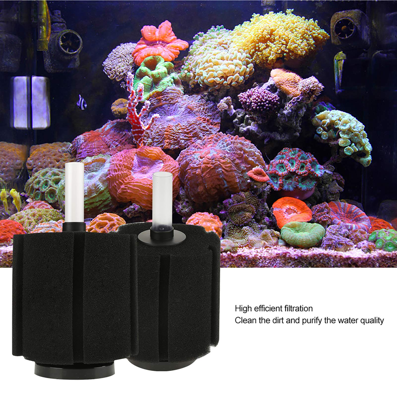Fafeicy Filtro Spugna per Acquario, 4 Pezzi, da Applicare Sull’aspirazione, per Proteggere Piccoli Pesci e Migliorare filtraggio