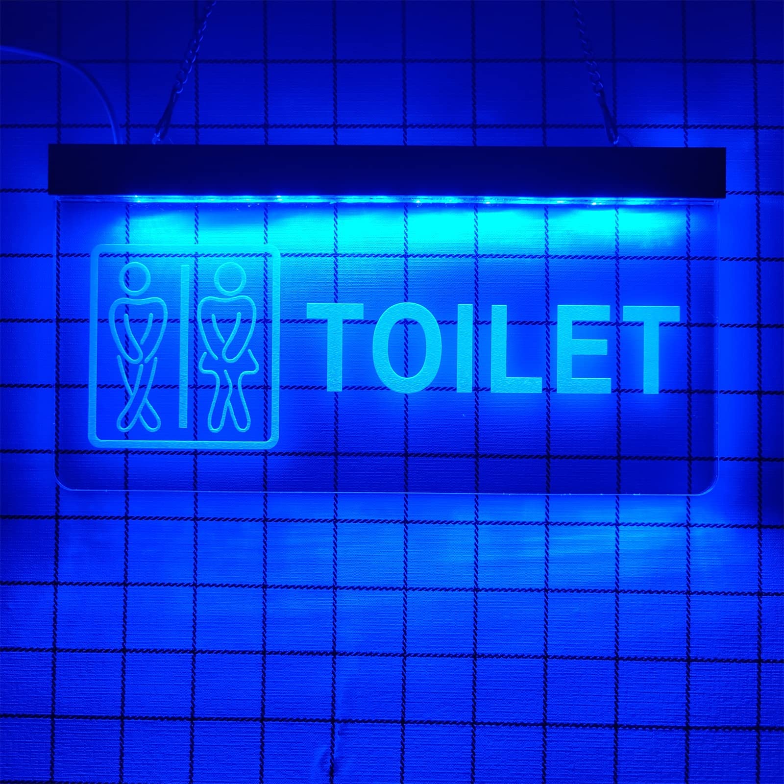 Insegna al Neon a LED per WC con oscuramento a 10 Colori, luci al Neon per Ingresso WC WC, luci notturne per insegne Luminose sospese a Parete,30x15cm