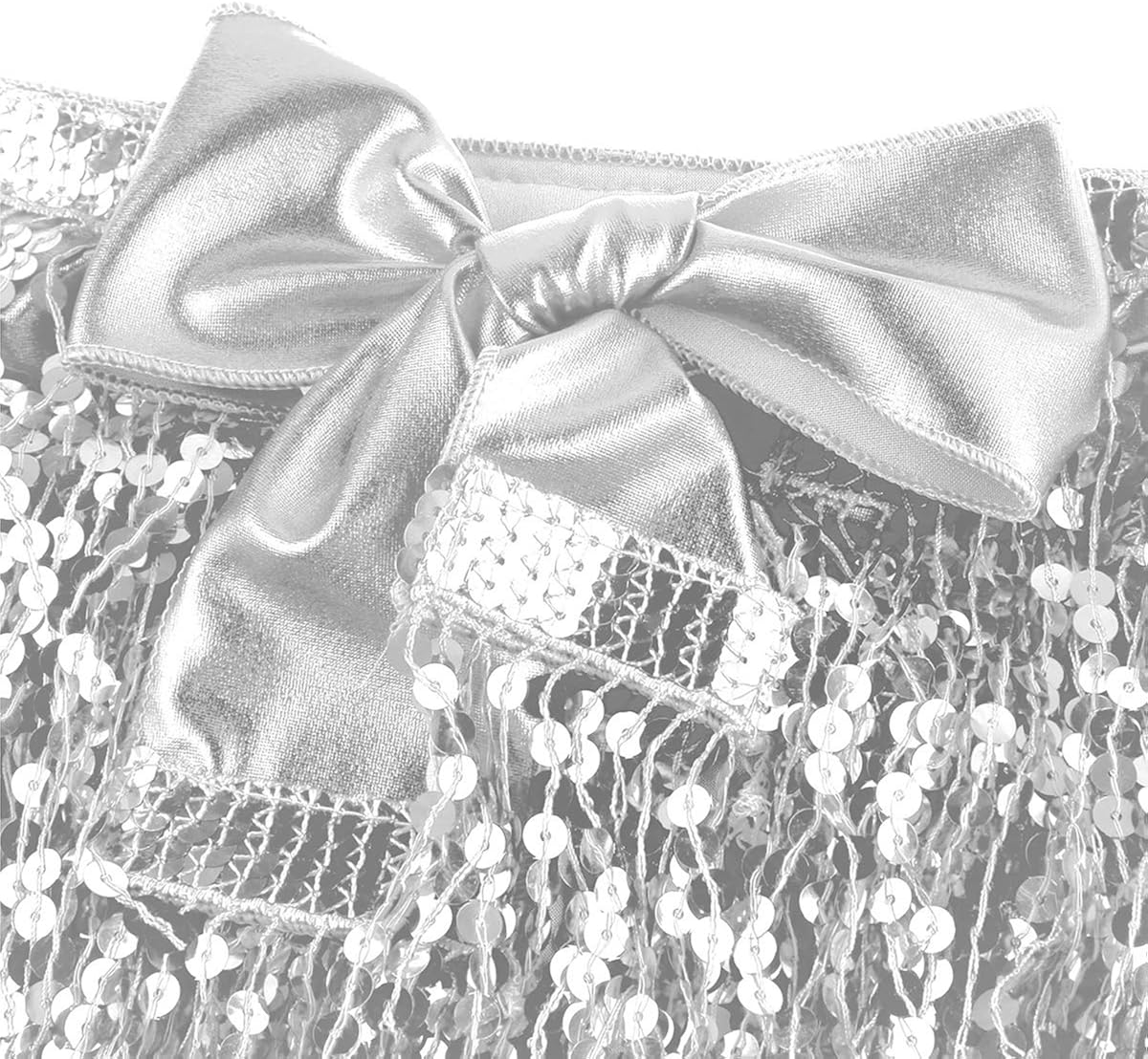 TSSOE Women's Girls Sequins Club Belly Dancing Hip Scarf Tassels Mini Skirt Belts Rave Dress Outfit Silver One Size at  Women’s Clothing store