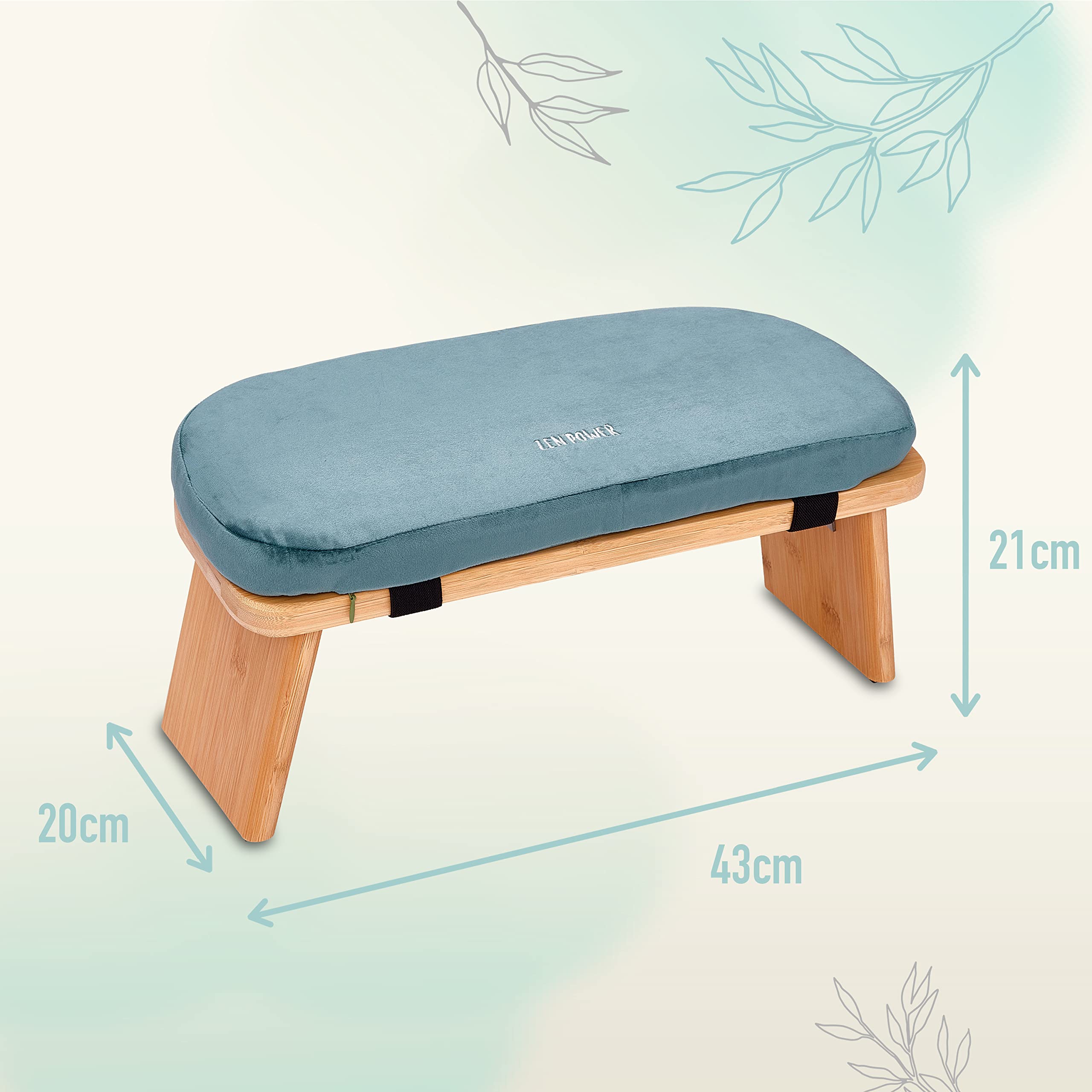 Banco de Yoga – Taburete de Yoga Plegable de Madera – Banco de Meditación Ergonómico – Taburete de Oración – Accesorios de Yoga Cómodos y Suavemente Acolchados
