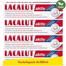 Lacalut Active Toothpaste Pack of 4 (4 x 100 ml) - for Strong Gum Protection and Healthy Teeth, Vegan