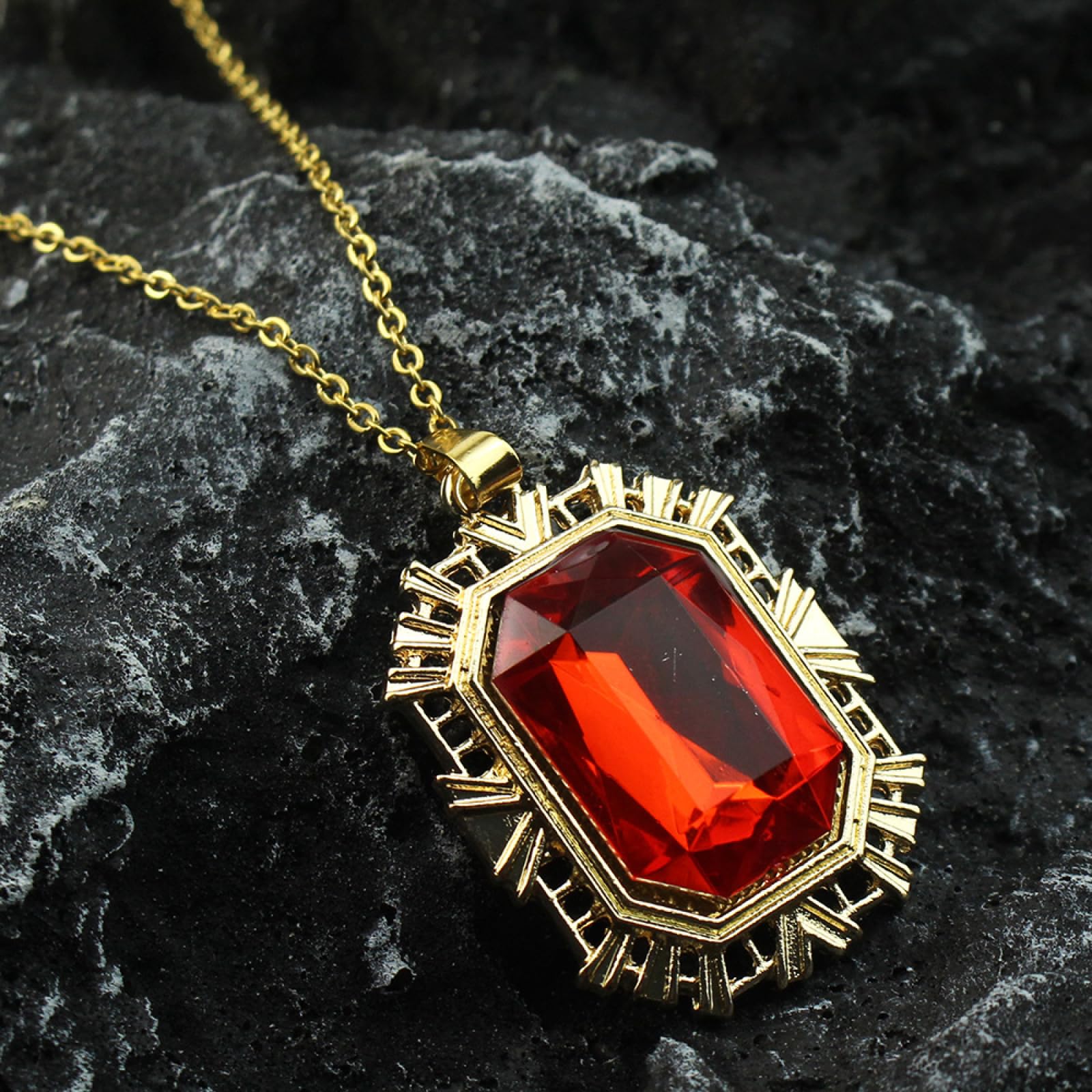 XZXVVX The Sandman Ruby Necklace Pendant Sandman Dream Stone