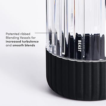 The Beast Mini Blender | Mini Countertop Kitchen Blender | Blend Smoothies and Shakes, Dressings, Sauces, Dips | Straw Cap and Straws Included | 600W (Carbon Black)