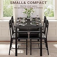 Vista 5 de Juego de mesa de comedor IRONCK para 4, mesa de cocina de madera con sillas tapizadas para cocina y comedor, juego de comedor compacto para espacios