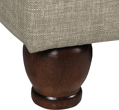 Miniatura 7 de Homepop Decoración del hogar  Otomana tapizada mediana rectangular de almacenamiento  Otomana con tapa con bisagras con almacenamiento para sala de