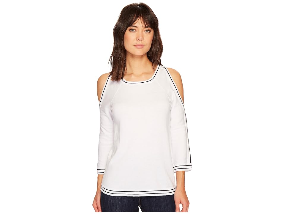 

Tribal Cold Shoulder Sweater (White) Women's Sweater