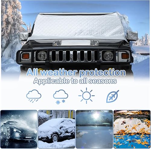 Miniatura 2 de CHEAYAR Cubierta de parabrisas compatible con Hummer H2 2003-2007, para hielo y nieve, hielo, rayos UV y escarcha, protector de espejo, resistente