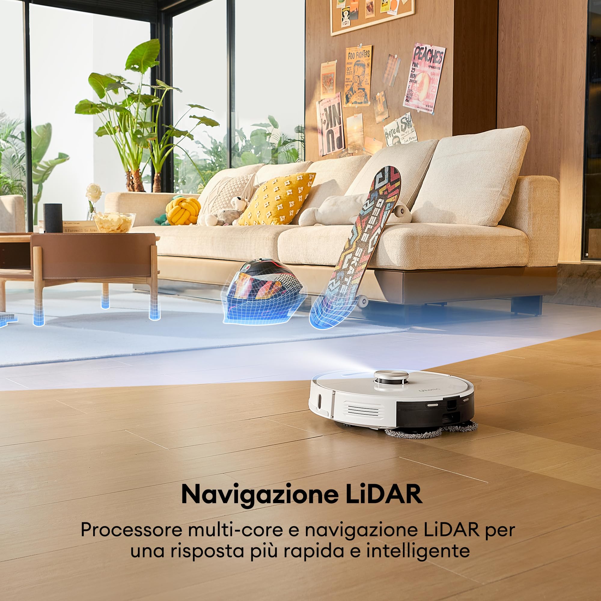Ultenic T10 Pro Robot Aspirapolvere Lavapavimenti con Mappatura, 220 minuti Autonomia, Navigazione LDS,4000Pa, Panni di Lavaggio Doppio, WiFi/APP/Alexa/Siri/IFTTT Controllo