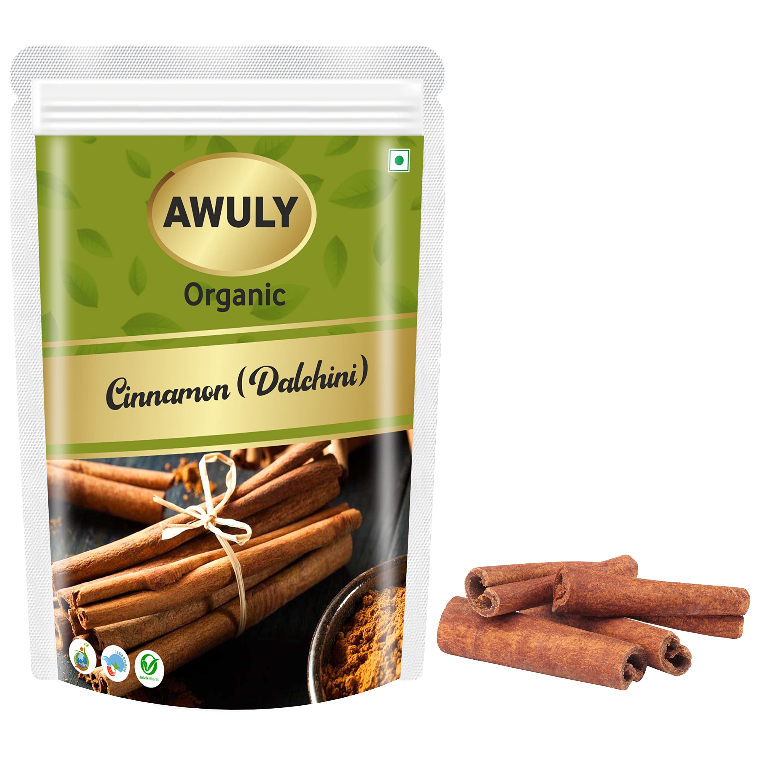 AWULY Organic Ceylon Cinnamon Sticks Whole Bark Spices Sabut Dalchini Sticks | Kerala Origin Fresh and Handpicked indian Aromatic Spices (500)