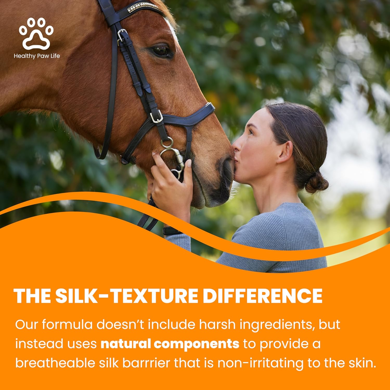 Healthy Paw Life Coat Silk Horse Skin Maintenance Poultice - Natural Support for Scratches, Sweet Itch & Surface Irritations - Protective Barrier for Horses & Livestock - 10 oz