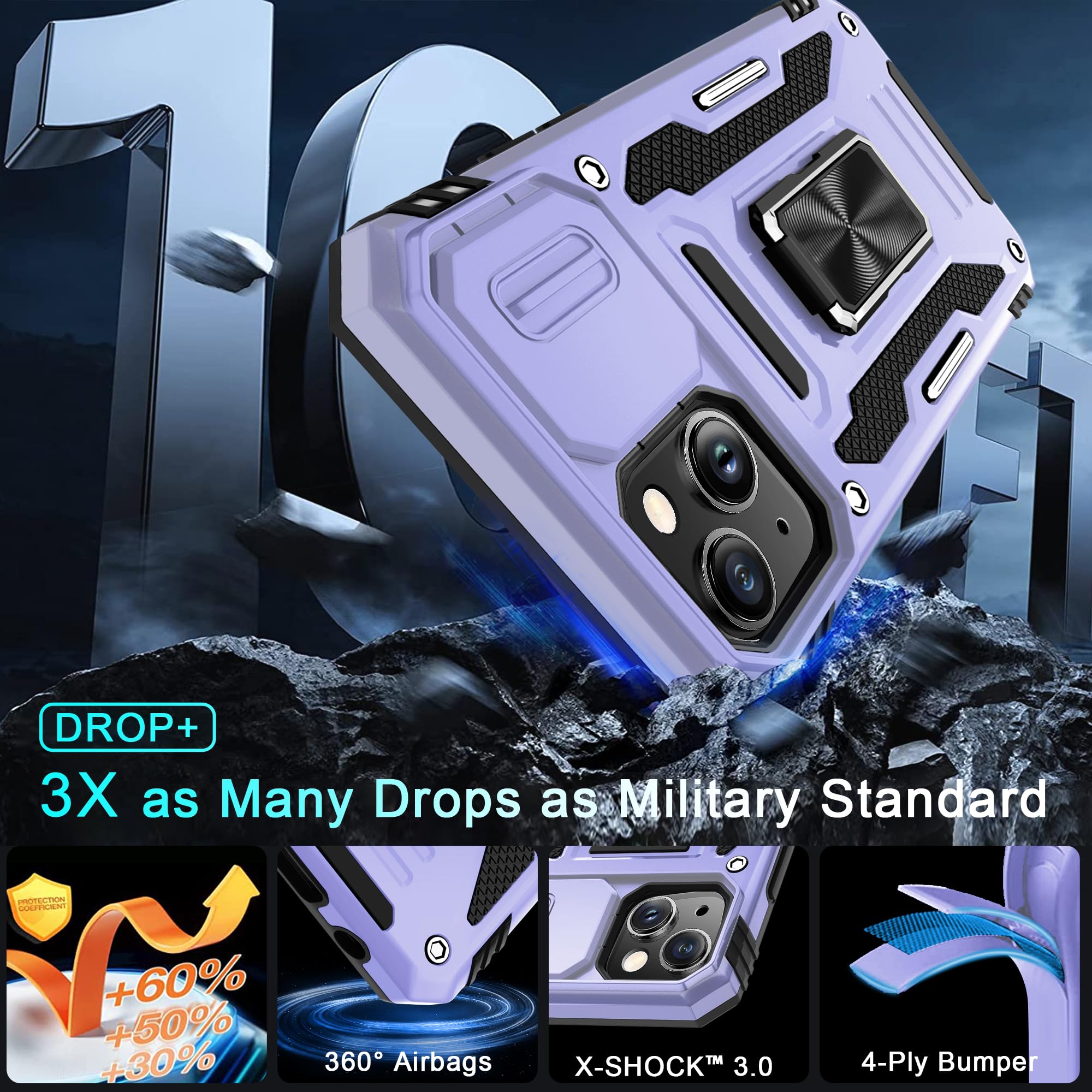 HakkTaoo Case For IPhone 16e With Slide Camera Cover Screen