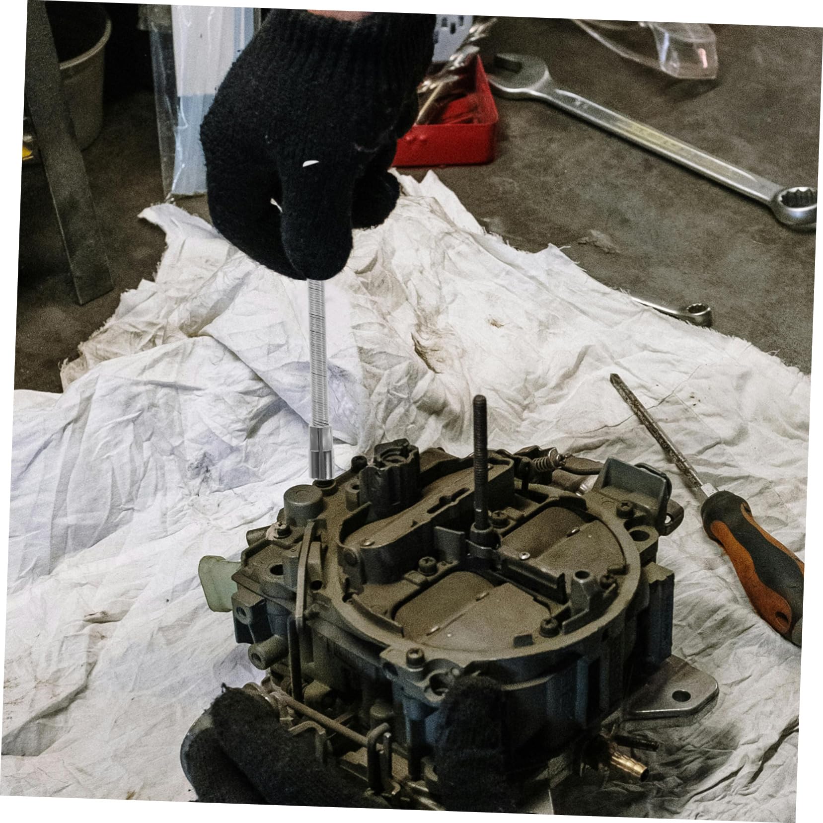 Mobestech Barre D'extension Flexible en Acier pour Travaux Automobiles et Bricolage 1/4, 3/8, 1/2 Ensemble 3 Pièces pour Atteindre les Espaces Étroits pour Clé à Douille