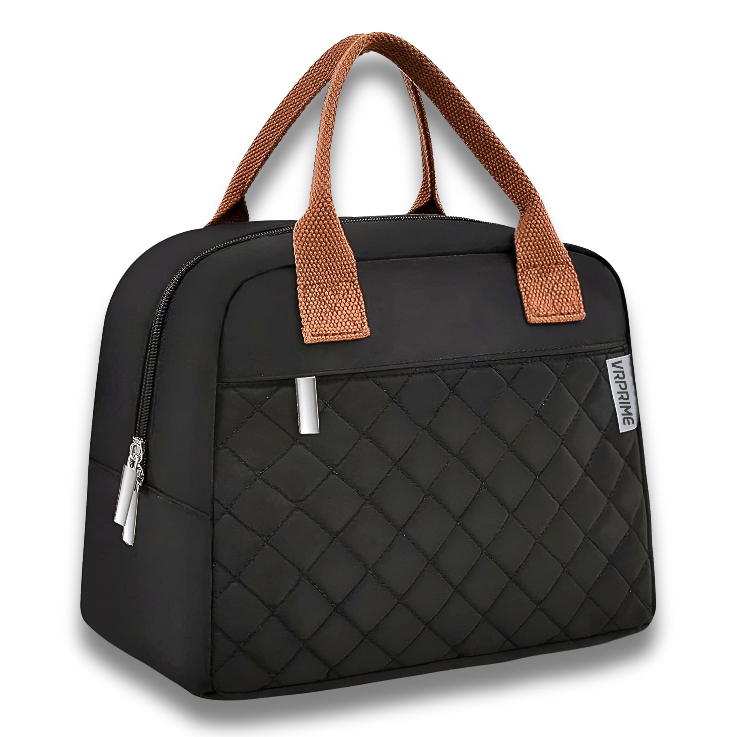 VR PRIME Lunch Bags – Insulated Tiffin Bag for Office for Men and Women – Keeps Food Hot or Cold – Perfect for School, Office, and Outdoor Use – Spacious for Tiffin Box and Bottle (Black)