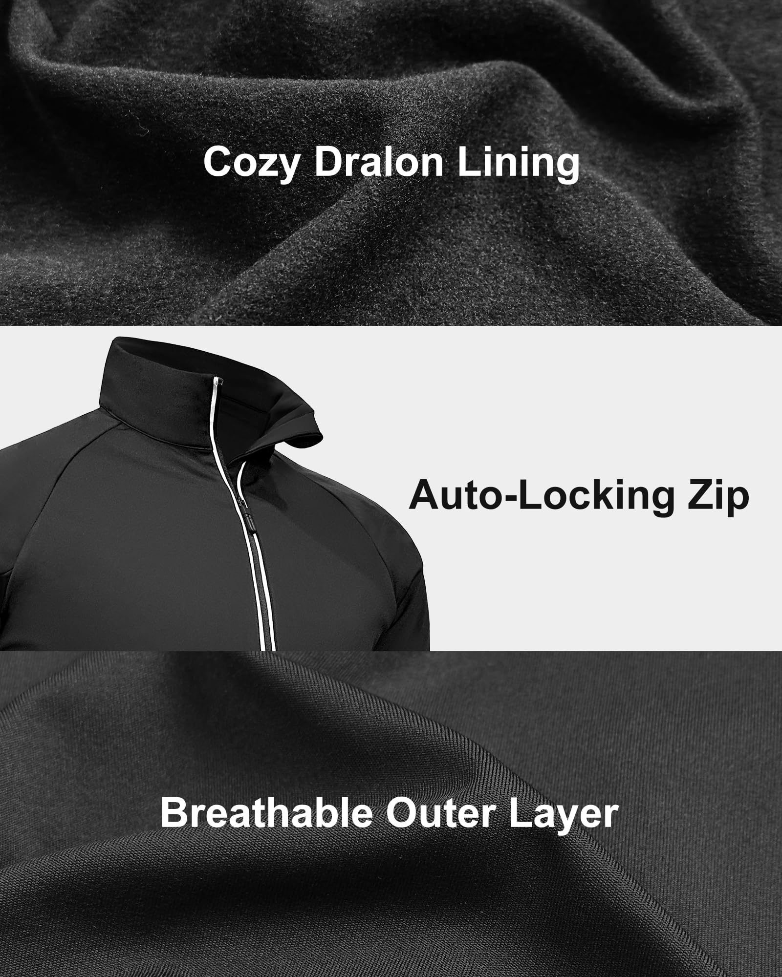 FERNIDA Herren Beheizbare Shirt, Fleece Beheizte Half Zip Pullover mit Power Bank, 3 Stufen Temperatur für Herbst Winter Warm