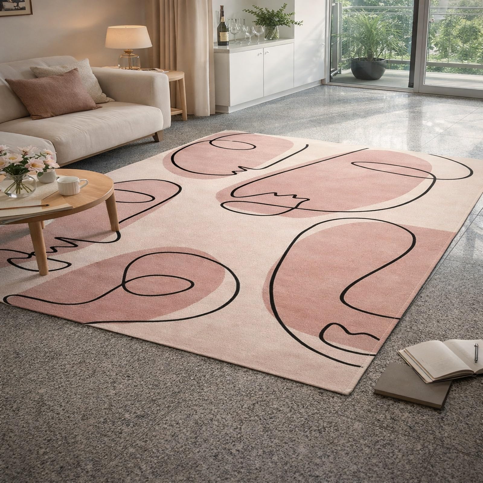 Tapis chambre rose et moderne 120x180 pour une ambiance cosy
