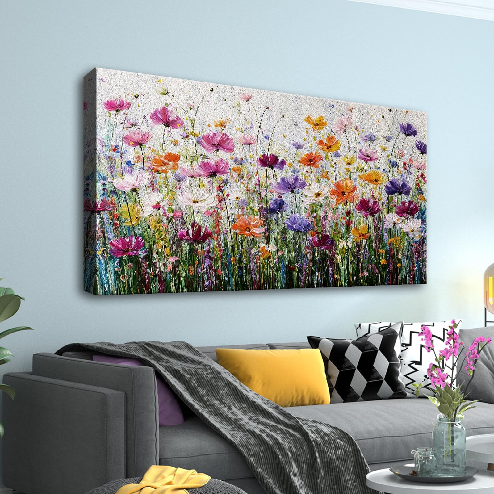 Amazon.com: Sorbrozo Vibrant Floral Canvas Wall Art Colorful
