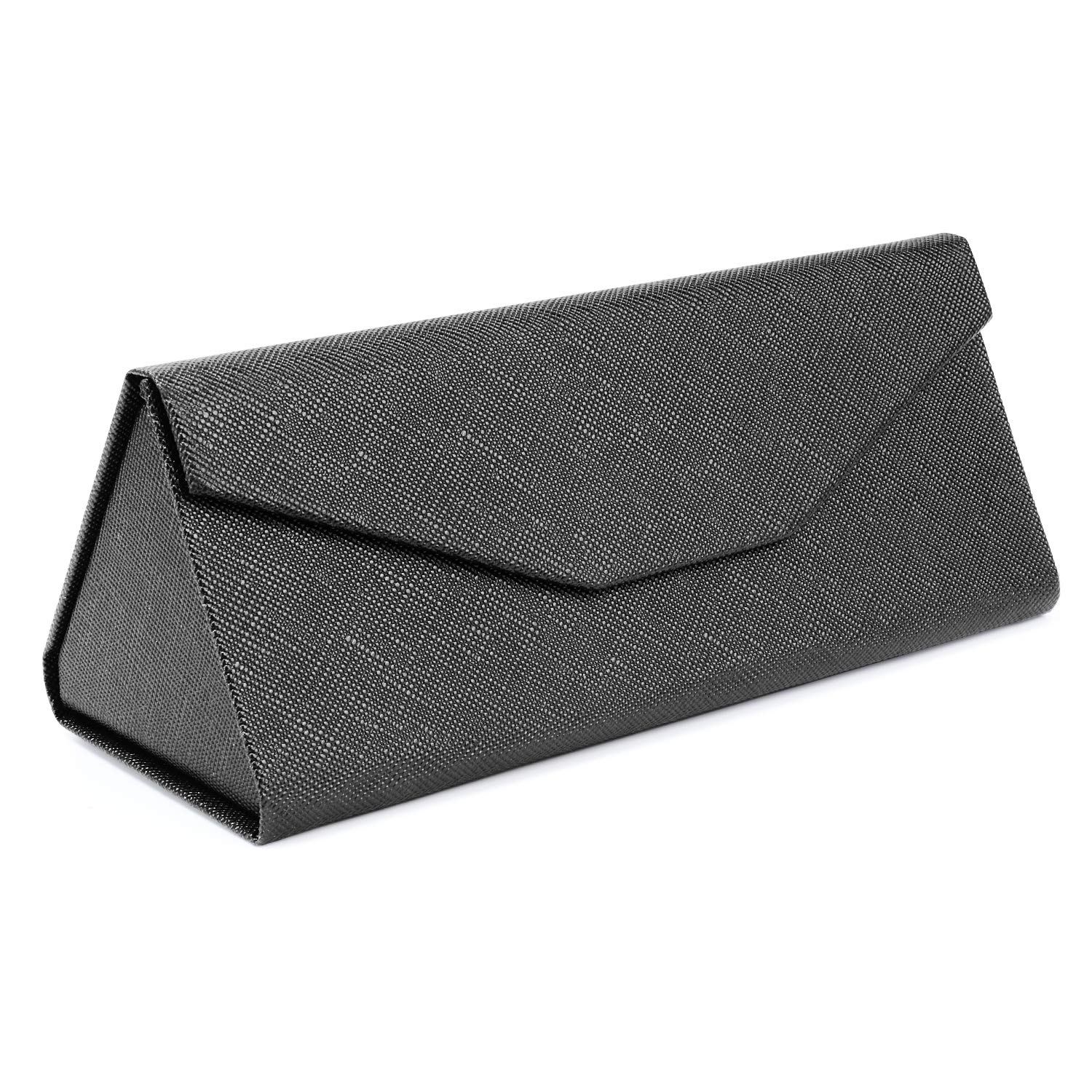 Leajoy2 Pack Triangle Foldable Glasses Case Portable Magnetic Closure PU Leather Hard Shell Medium Size