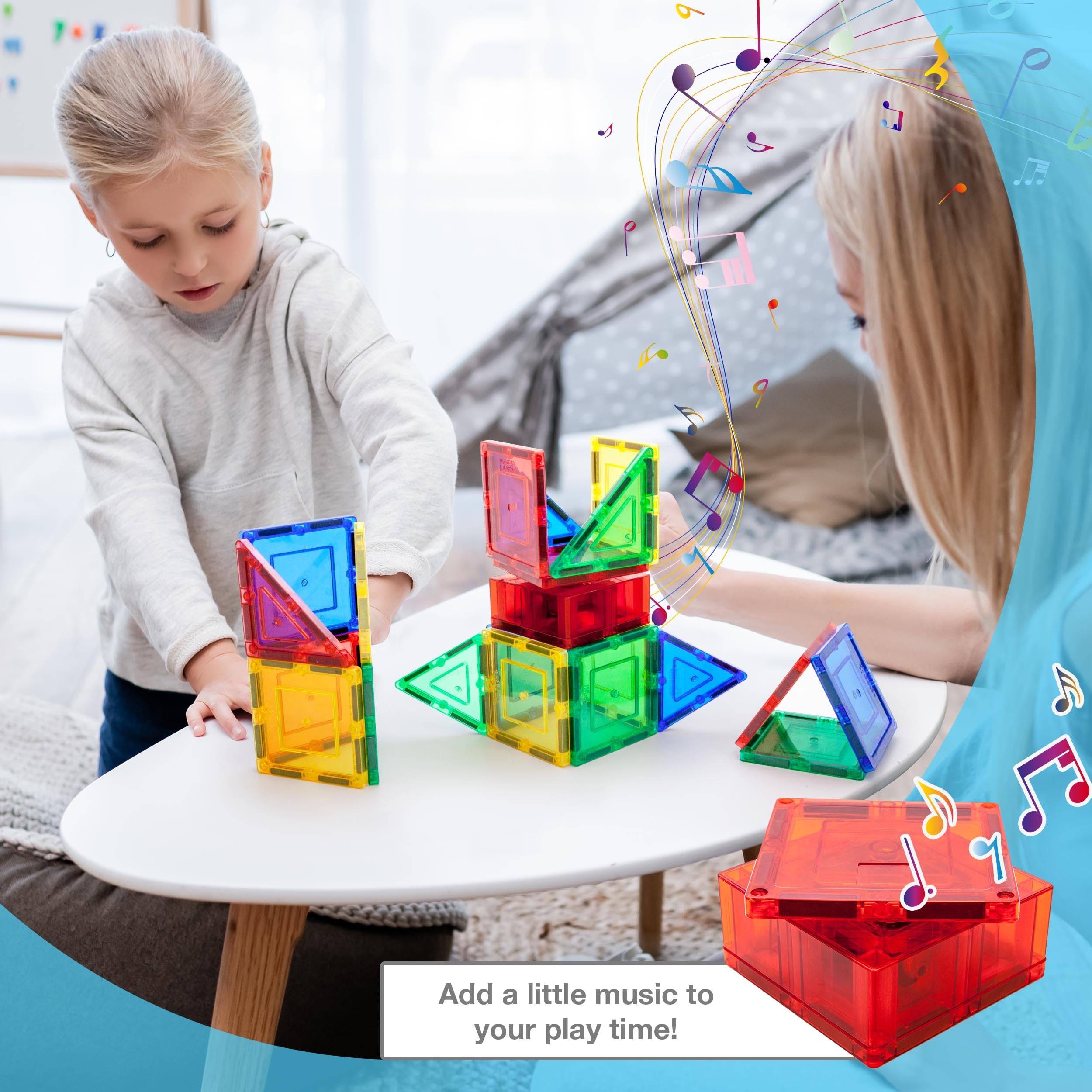 Snapklik.com : Music Box Magnet Tile Building Block Musical Mechanism ...