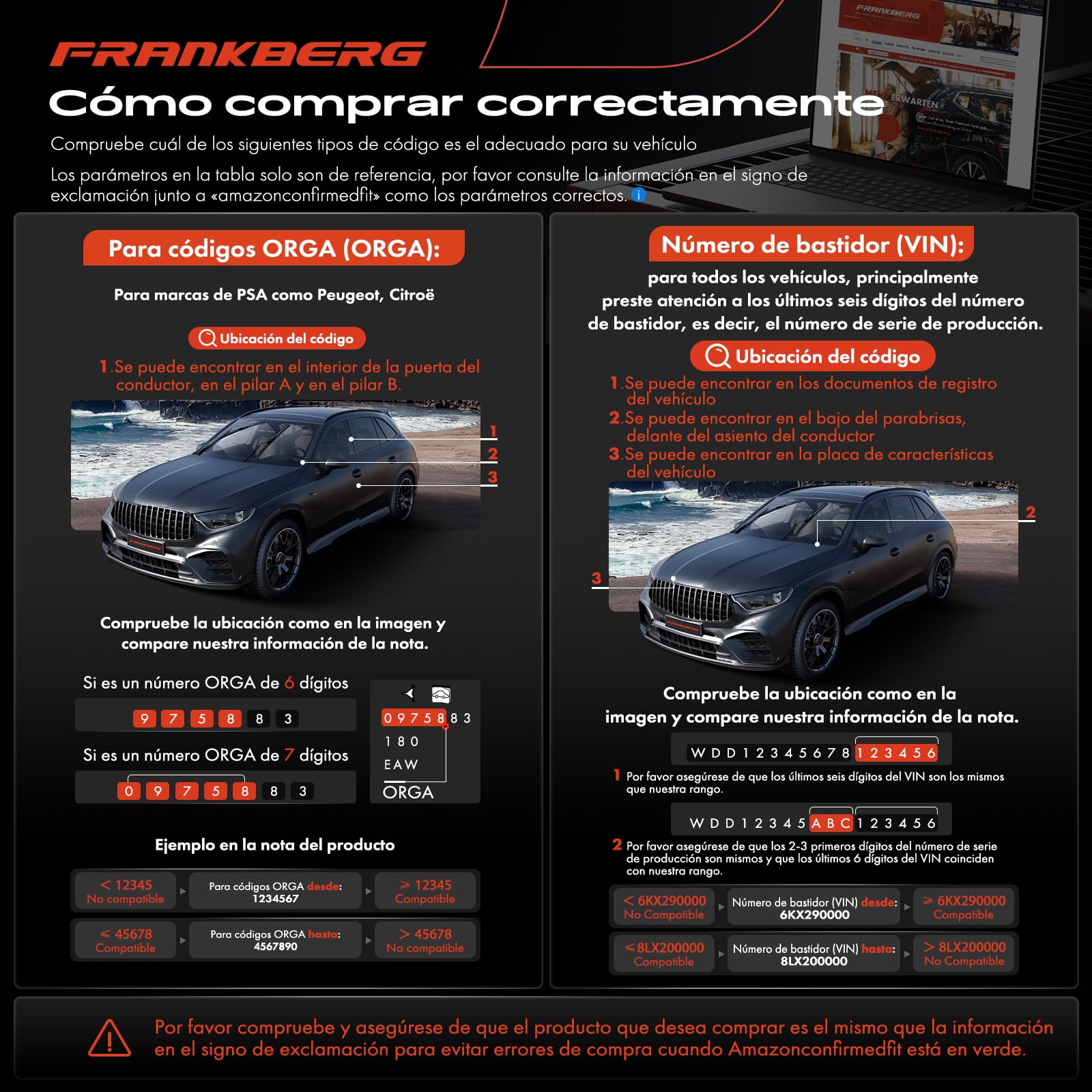 Frankberg 2x Pinza de freno Delantero izquierdo derecho Compatible con C2 JM C3 I FC FN C4 I LC DS3 SA Xsara N1 206 CC 2D 208 I CA CC 307 SW 3H Replace# 343196