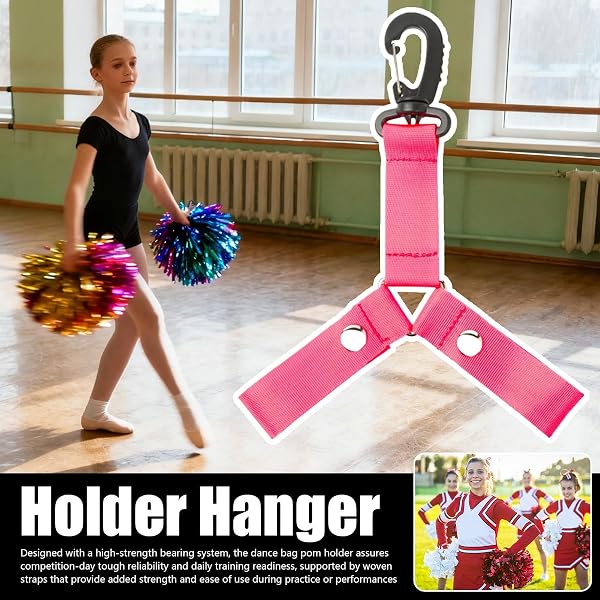 Cheer pomHangers – ガールズチアバッグオーガナイザー、ボタン付きポンポンホルダー | Cheer pomHangers軽量で耐久性のあるポンポンホルダーバックパック、ストラップ付きダブルポンポンホルダー、学校活動、ダンスクラス、スポーツゲーム、チアリーディング - 2