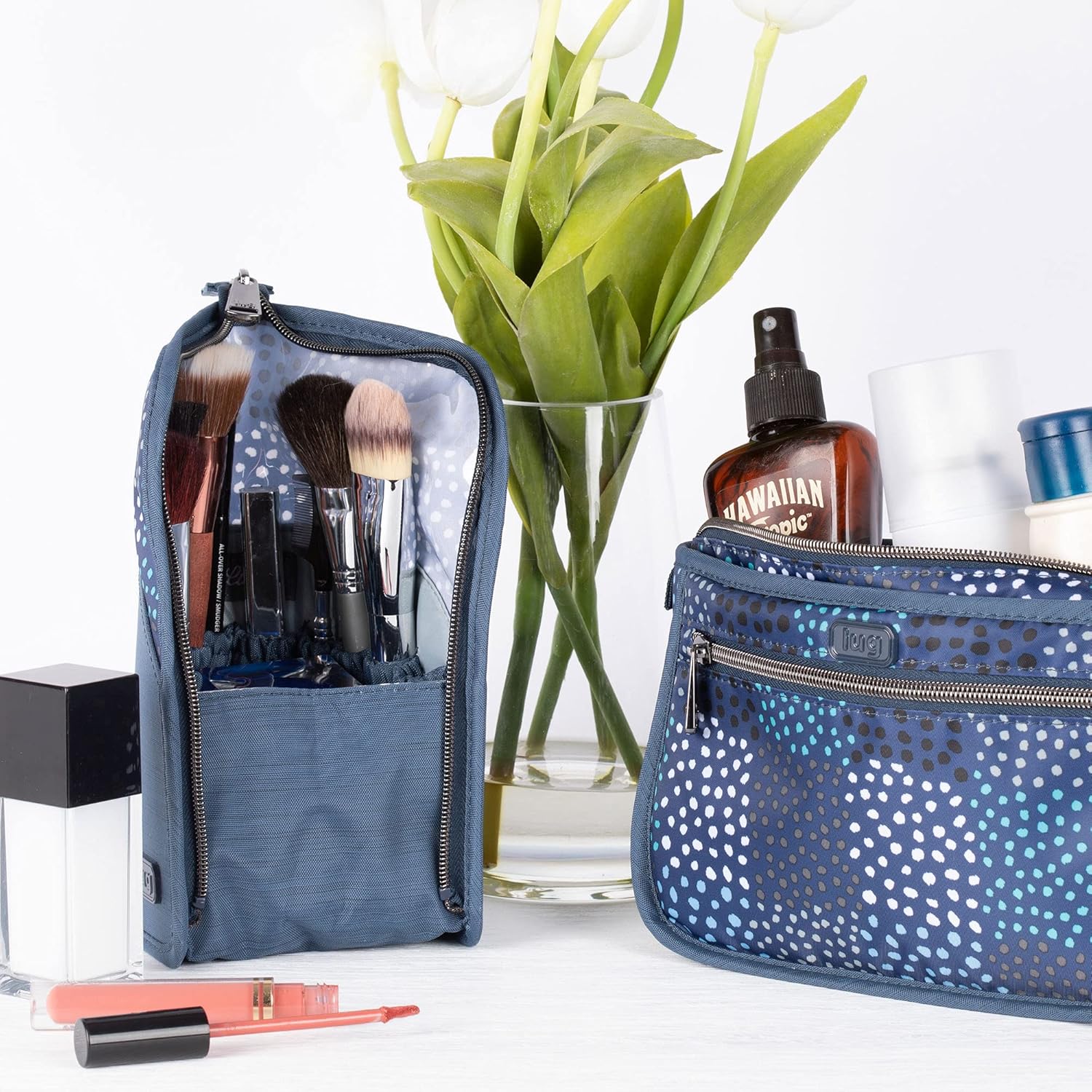 Lug Canoe Travel Makeup Brush Holder, Heather Grey