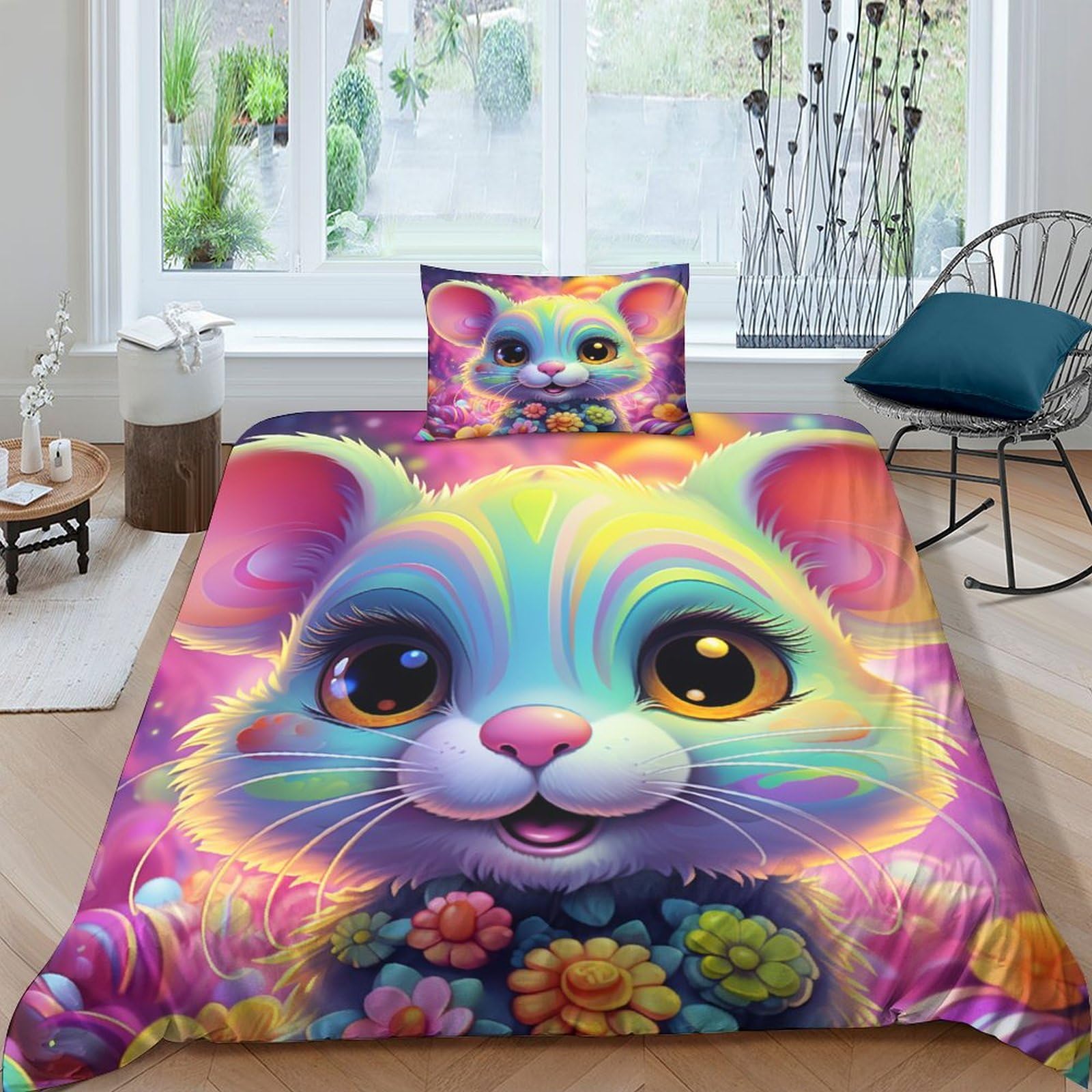 Parure de lit pour chambre d'enfant avec housse de couette zippée 135x200